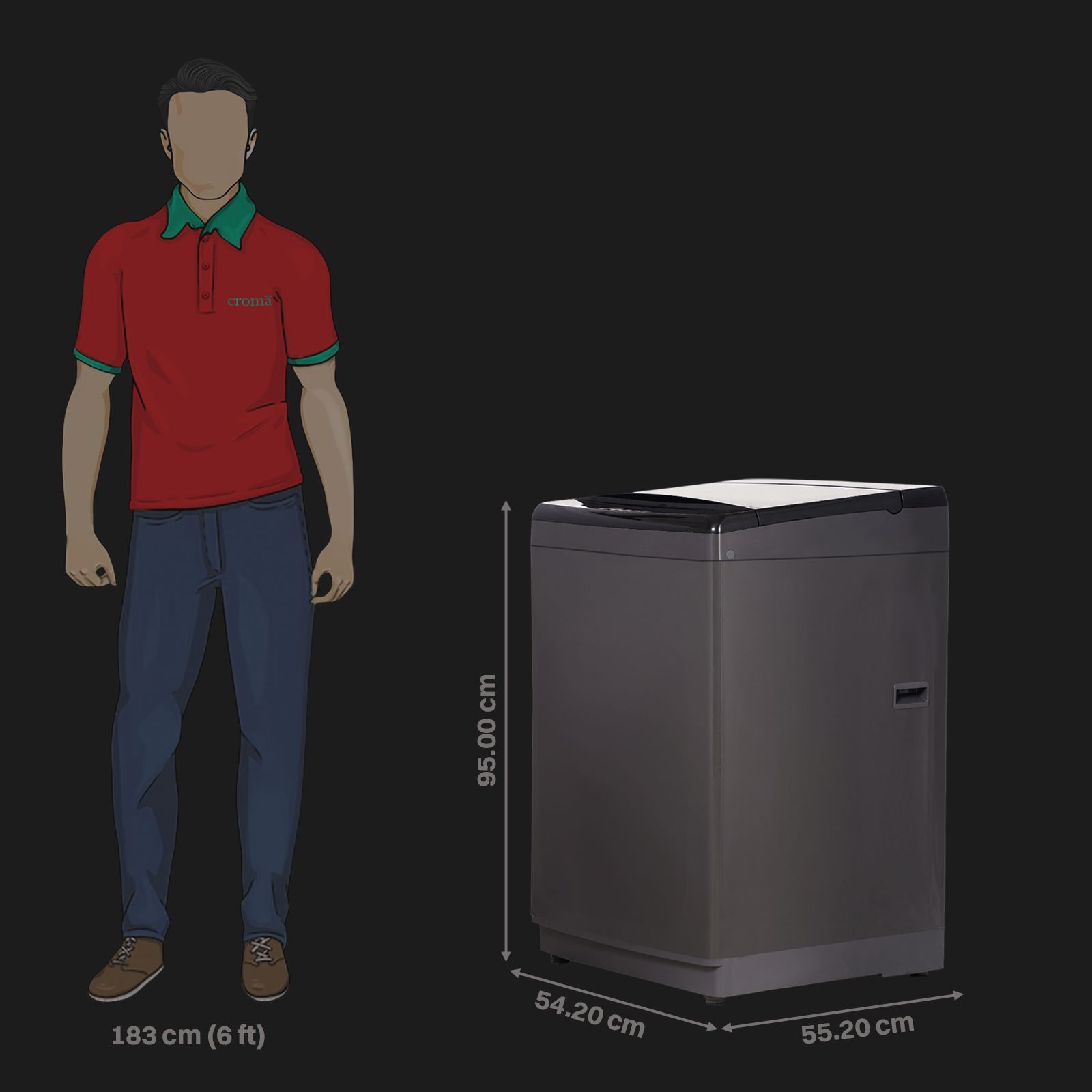 SHARP 7.5 kg 5 Star Fully Automatic Top Load Washing Machine (ES-T75N-BK, Stainless Steel Insert Pulsator, Midnight Black)_3