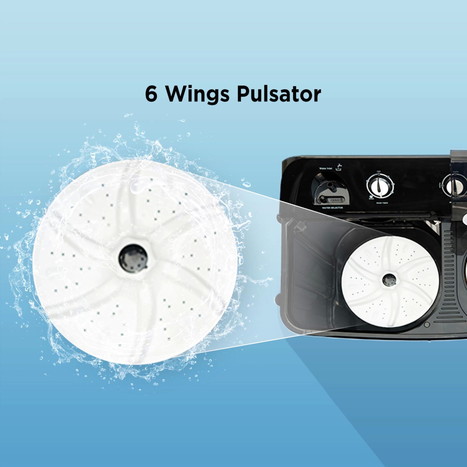 TCL 7.5 kg 5 Star Semi Automatic Washing Machine with six-wing pulsator (T101-D75PG, Grey) TCL 7.5 kg 5 Star Semi Automatic Washing Machine with six-wing pulsator (T101-D75PG, Grey)_10