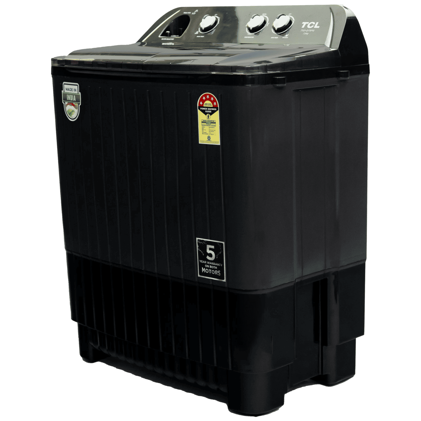 TCL 7.5 kg 5 Star Semi Automatic Washing Machine with six-wing pulsator (T101-D75PG, Grey) TCL 7.5 kg 5 Star Semi Automatic Washing Machine with six-wing pulsator (T101-D75PG, Grey)_6
