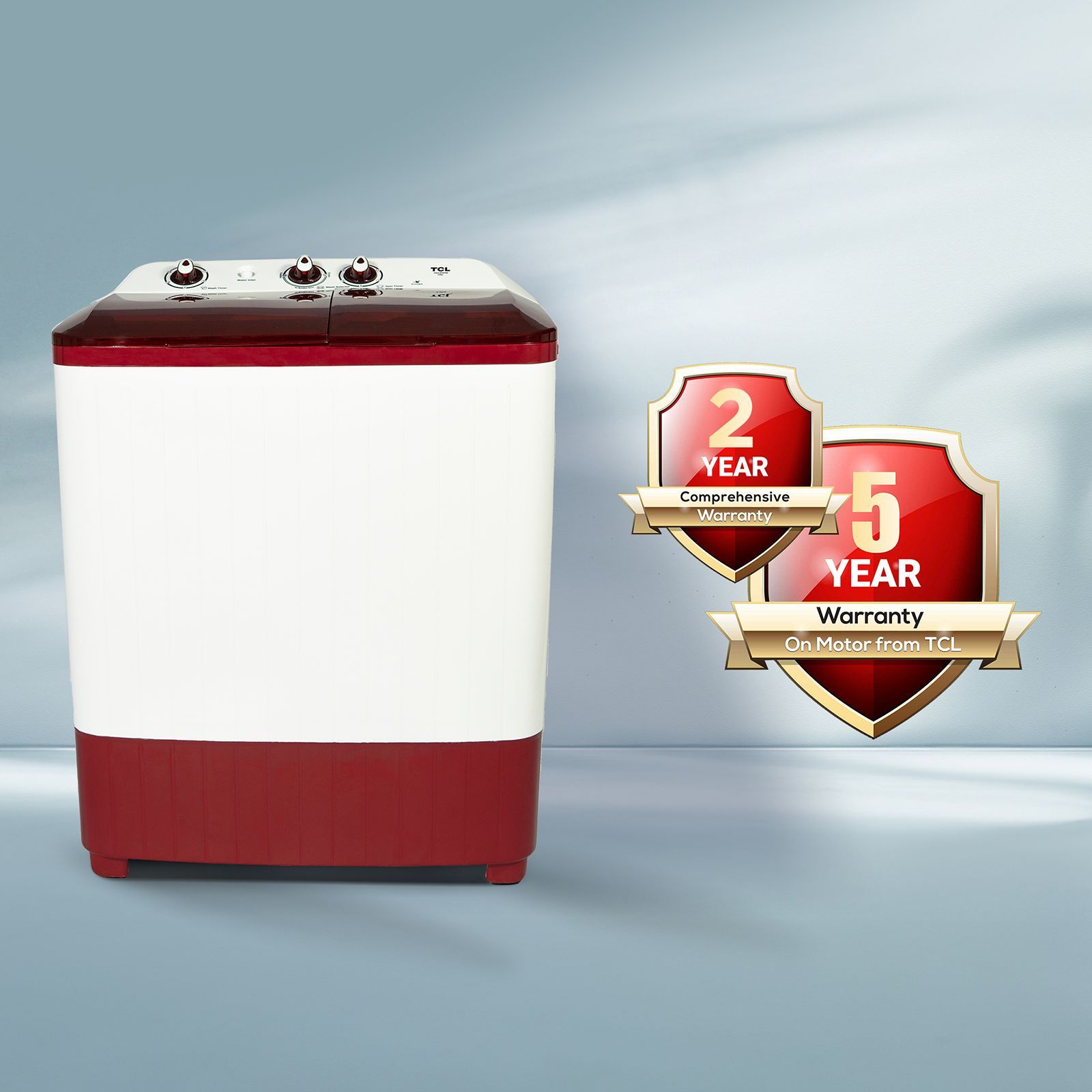 TCL 7 kg 5 Star Semi Automatic Washing Machine with Motor Lint Filter (T103-D70TW, Burgundy)_14