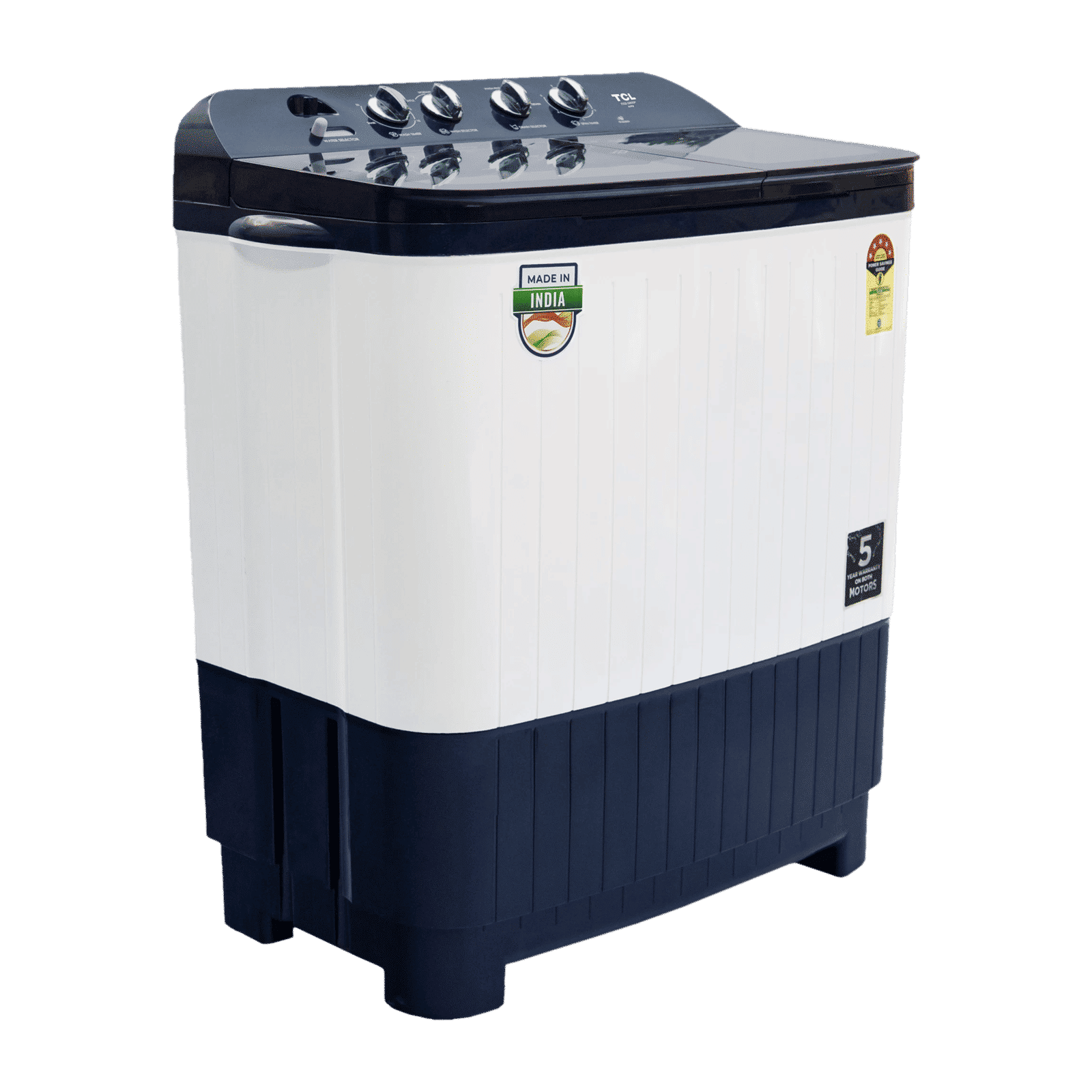 TCL 8 kg 5 Star Semi Automatic Washing Machine with Lint Filter (T102-D80GP, Dark Blue)_5