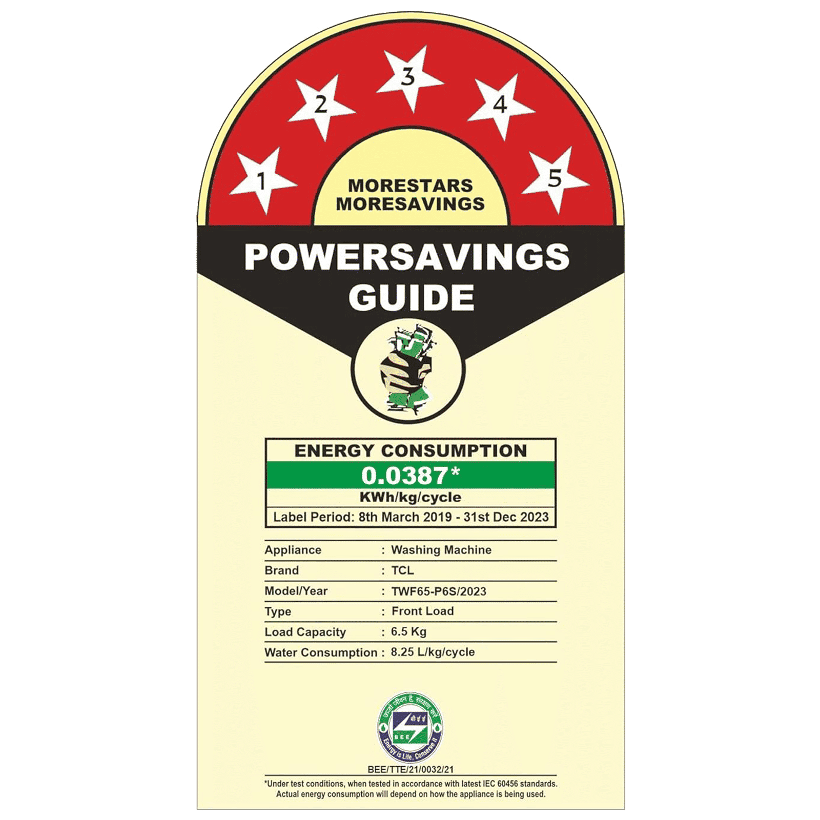 TCL 6.5 kg 5 Star Inverter Fully Automatic Front Load Washing Machine (TWF65-P6S, Honeycomb Drum, White)_15