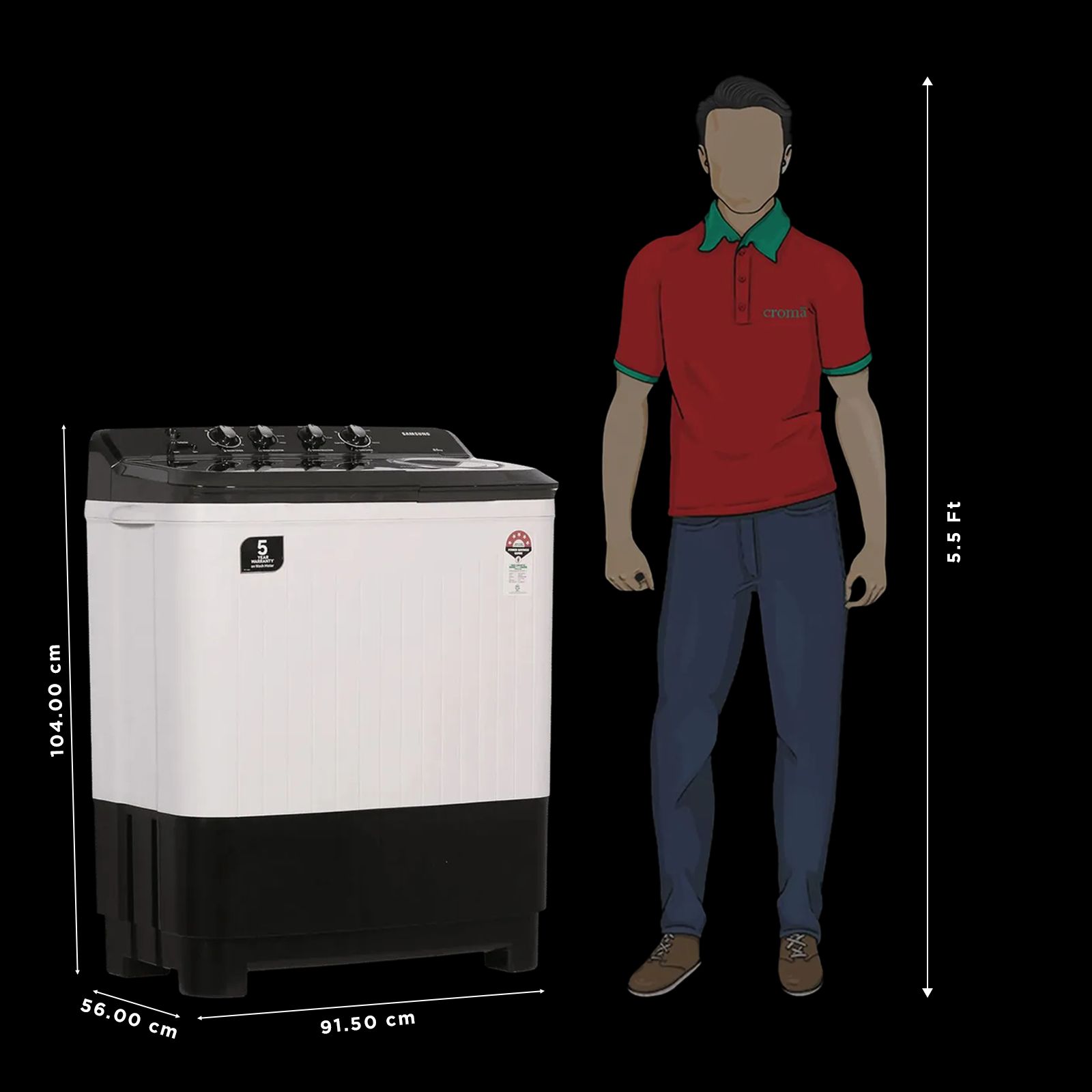 SAMSUNG 10.5 kg 5 Star Semi Automatic Washing Machine with Hexa Storm Pulsator (WT10C4260GG/TL, Light Gray)_3