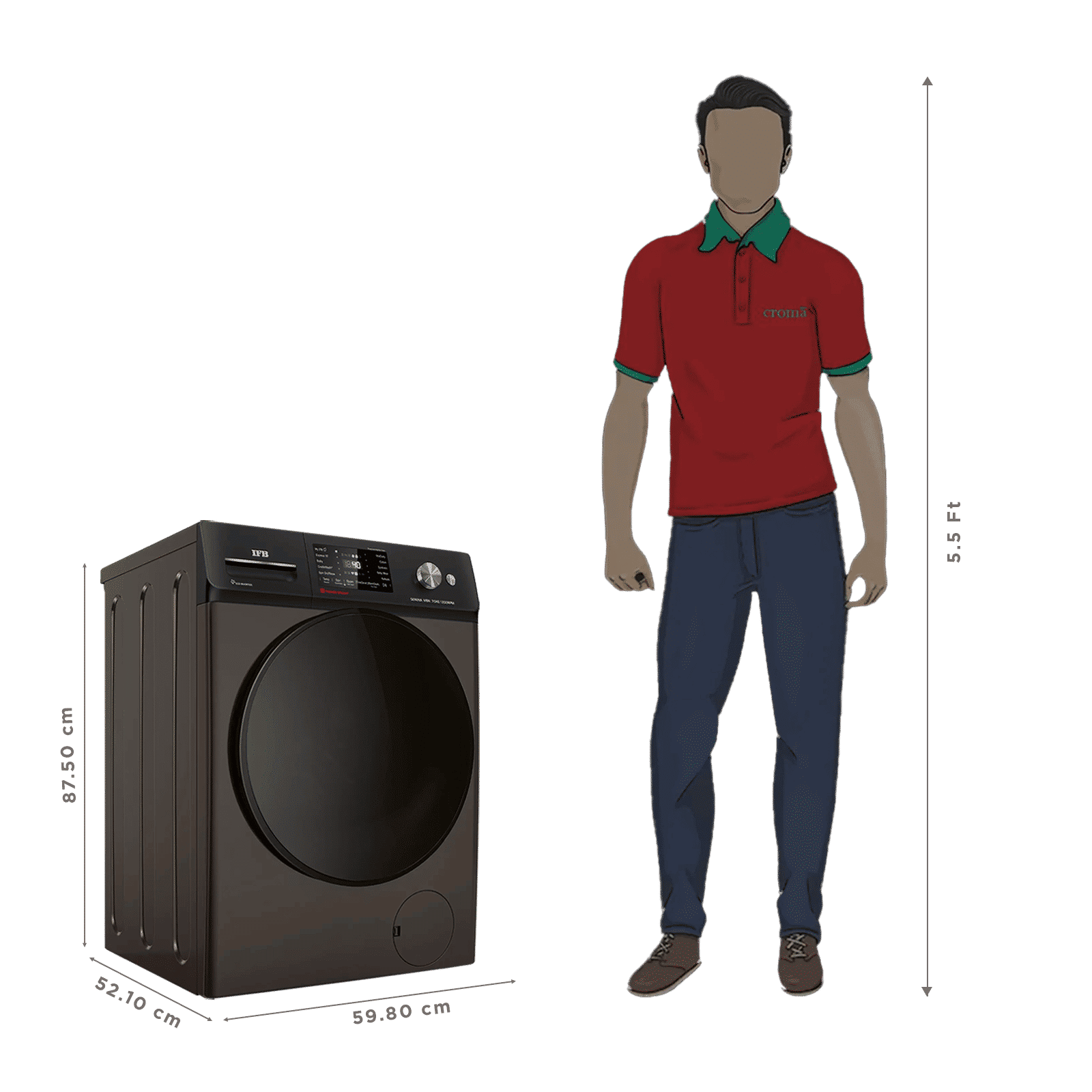 IFB 7 kg 5 Star Wi-Fi Inverter Fully Automatic Front Load Washing Machine (Serena MBN 7012K, AI Technology, Mocha)_3