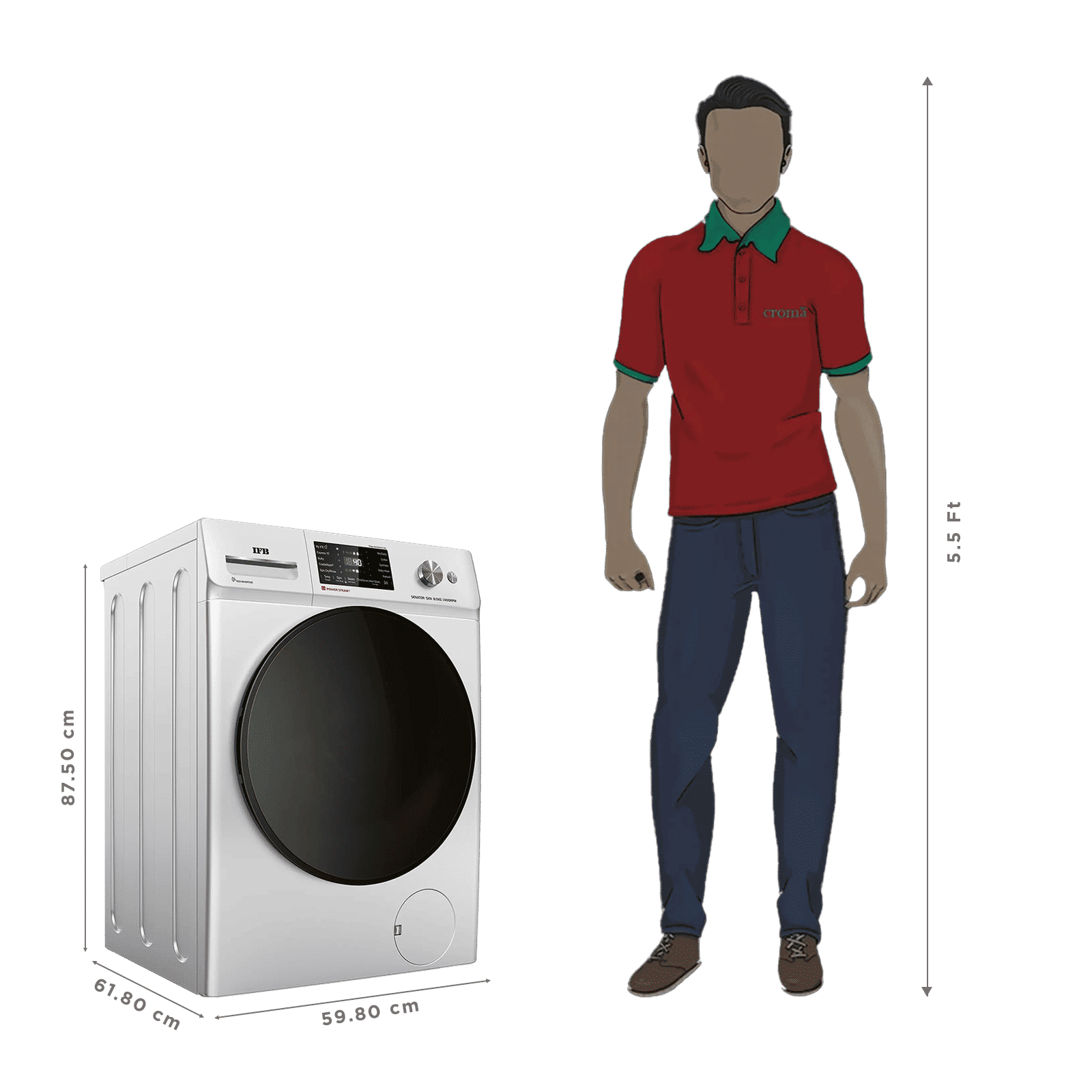 IFB 8 kg 5 Star Wi-Fi Inverter Fully Automatic Front Load Washing Machine (Senator SXN 8014, AI Technology, Rich Silver)_3