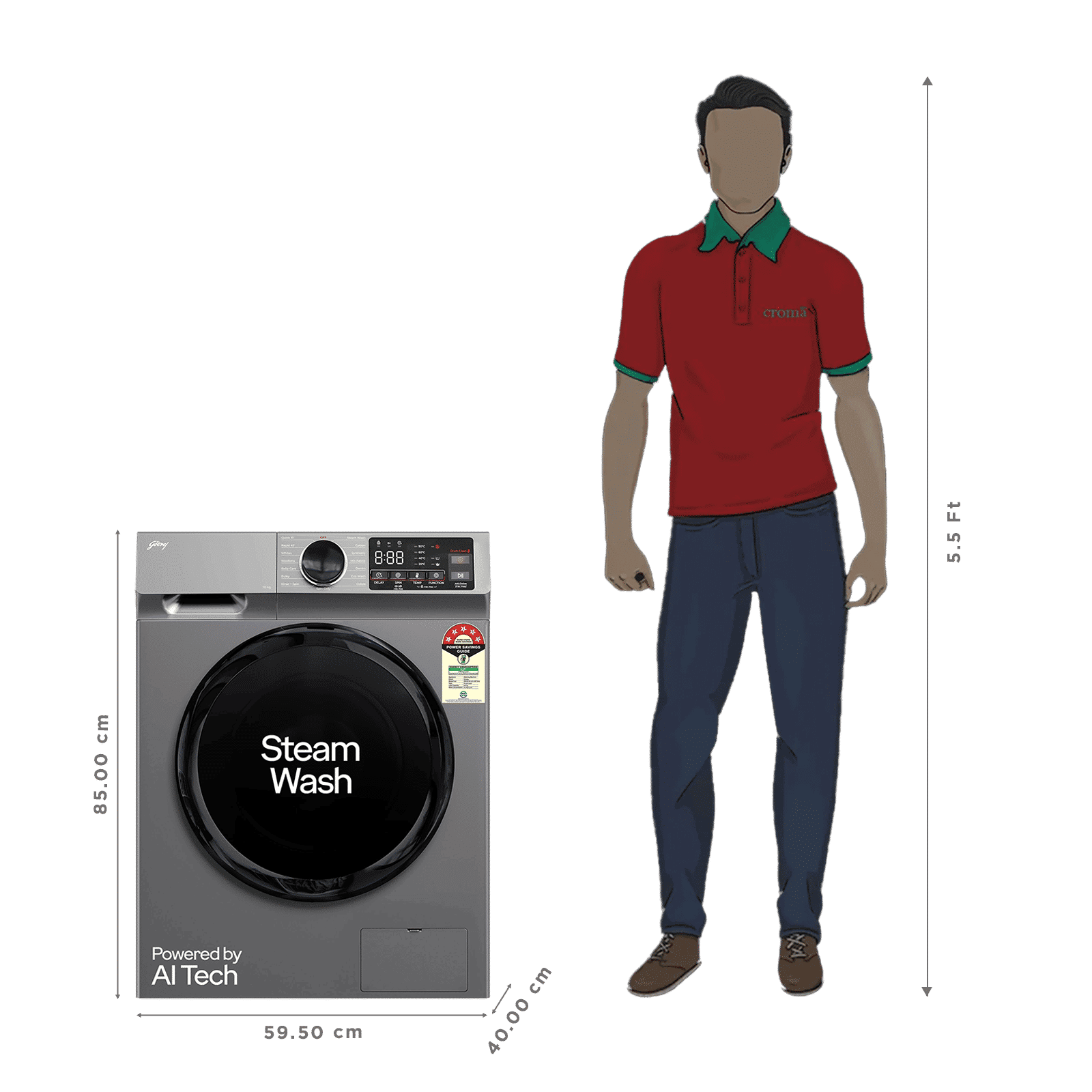 Godrej 9 kg 5 Star Inverter Fully Automatic Front Load Washing Machine (Eon Celesta, WFEON CEL 9014 IEBT SLSR, In-built Heater, Silver Stream) Godrej 9 kg 5 Star Inverter Fully Automatic Front Load Washing Machine (Eon Celesta, WFEON CEL 9014 IEBT SLSR, In-built Heater, Silver Stream)_3