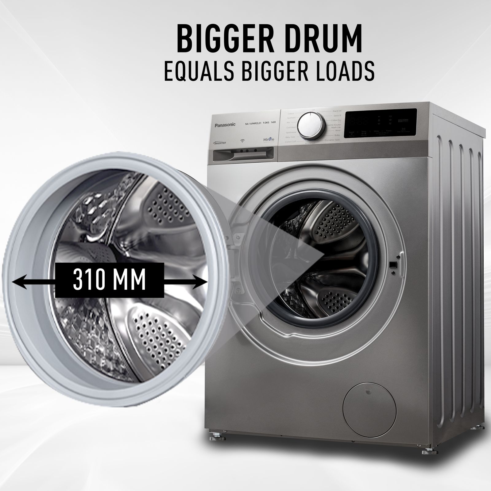 Panasonic 9 kg 5 Star Wi-Fi Fully Automatic Front Load Washing Machine (NA-149MR2L01, In-built Heater, Dark Silver)_10