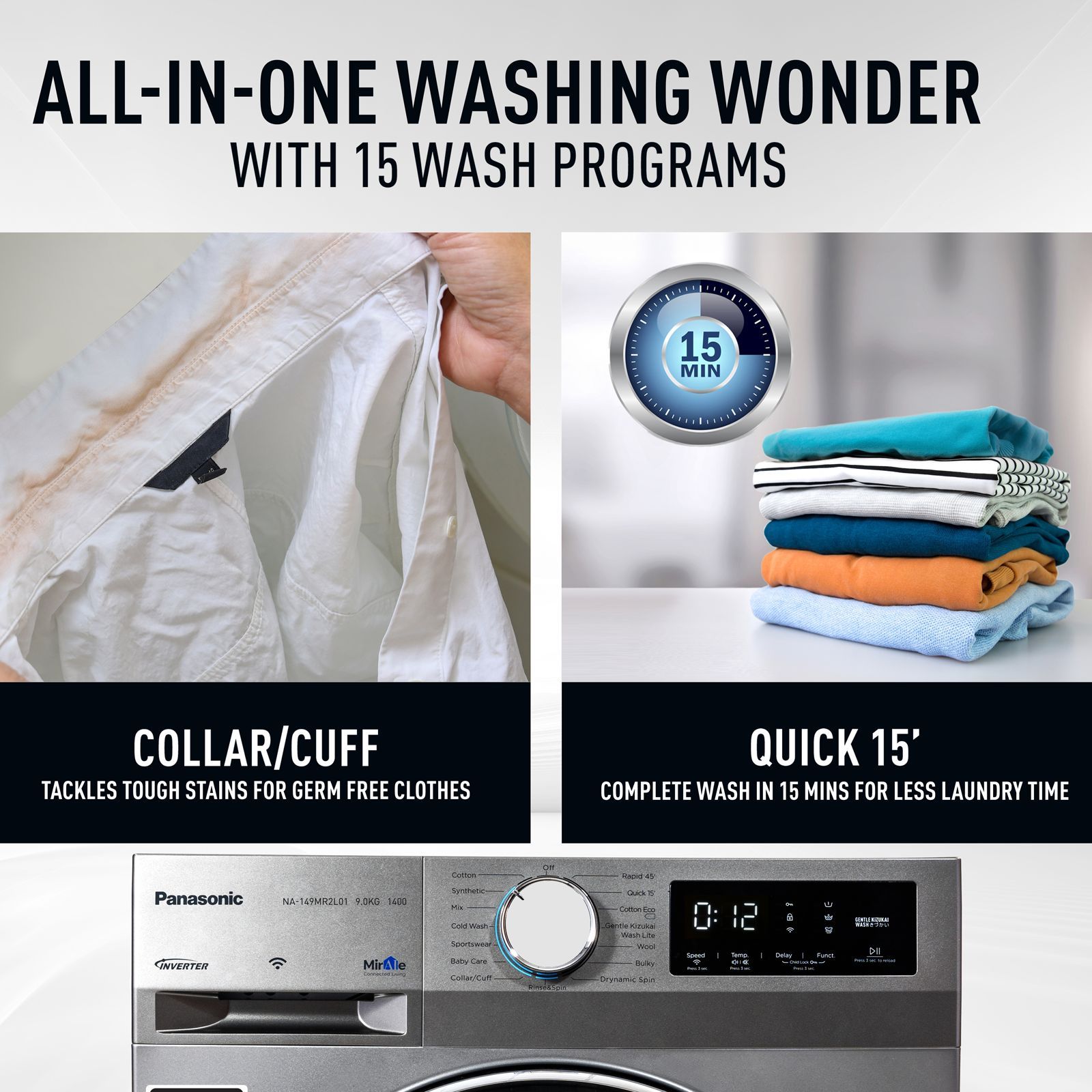 Panasonic 8 kg 5 Star Wi-Fi Fully Automatic Front Load Washing Machine (NA-148MR2L01, In-built Heater, Dark Silver)_8