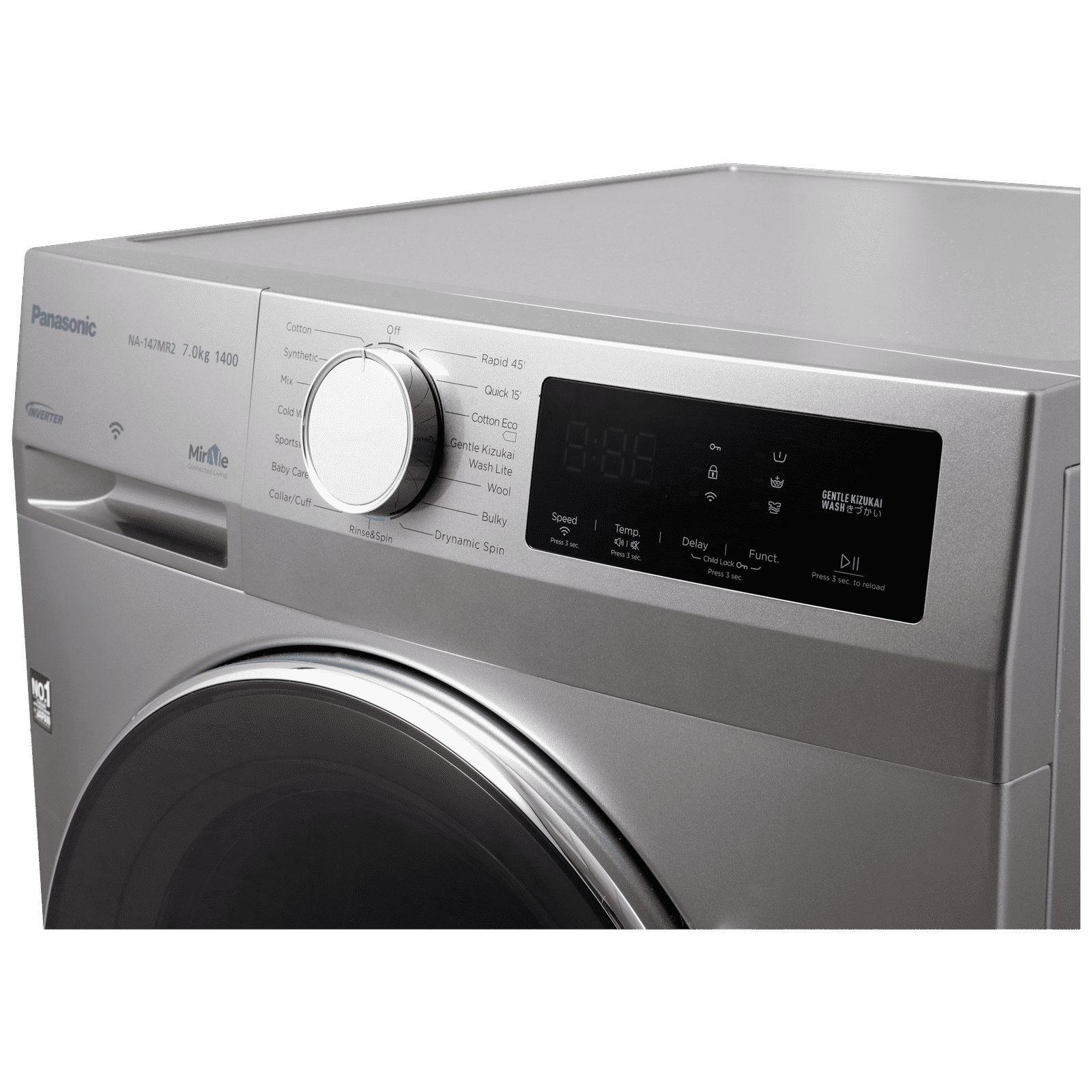 Panasonic 7 kg 5 Star Fully Automatic Front Load Washing Machine (NA-147MR2L01, Active Foam System, Dark Silver)_4
