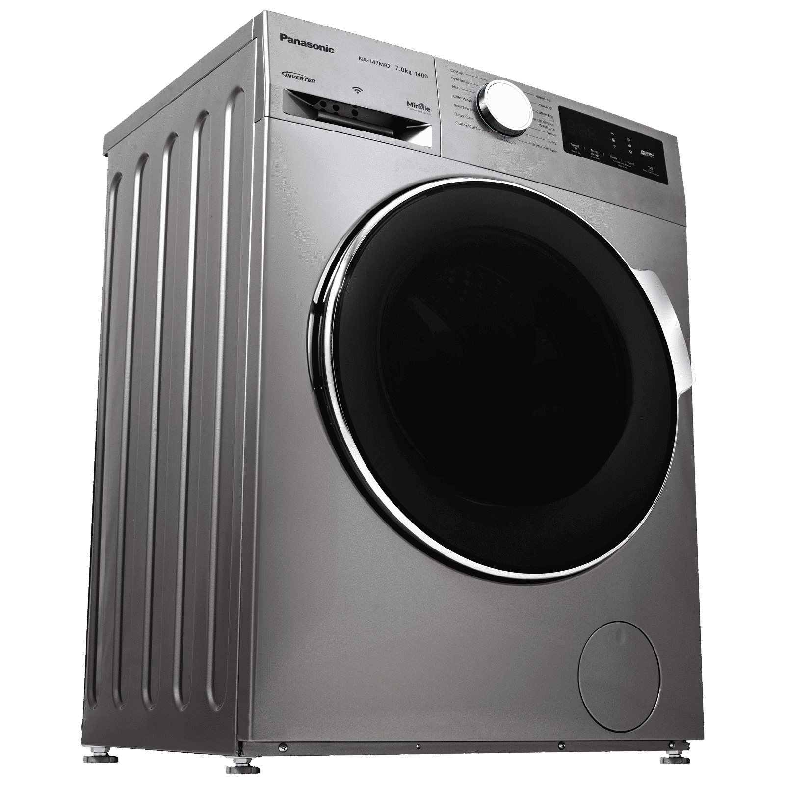 Panasonic 7 kg 5 Star Fully Automatic Front Load Washing Machine (NA-147MR2L01, Active Foam System, Dark Silver)_5
