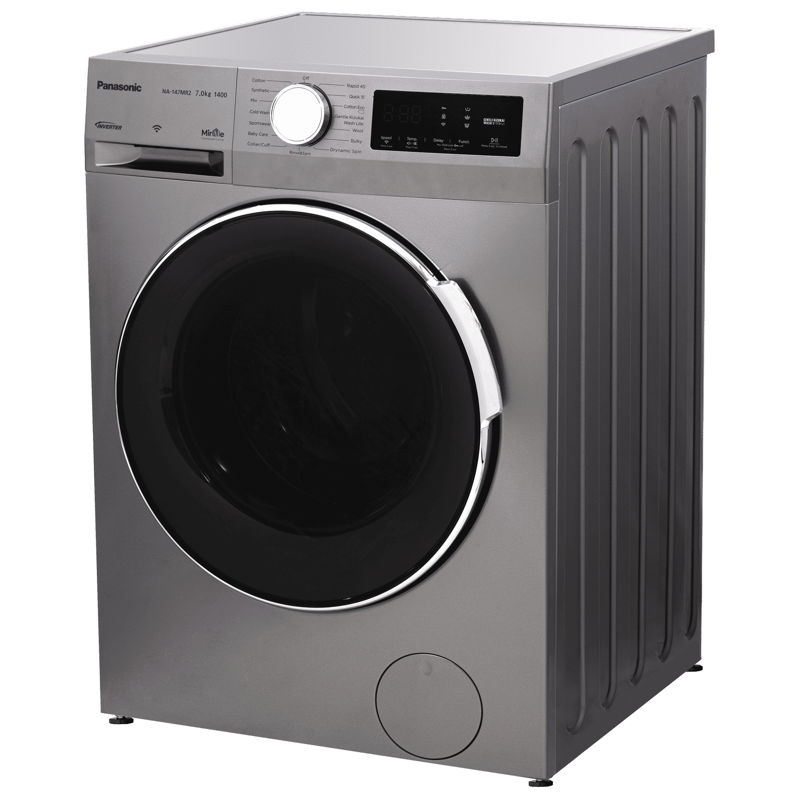 Panasonic 7 kg 5 Star Fully Automatic Front Load Washing Machine (NA-147MR2L01, Active Foam System, Dark Silver)_6