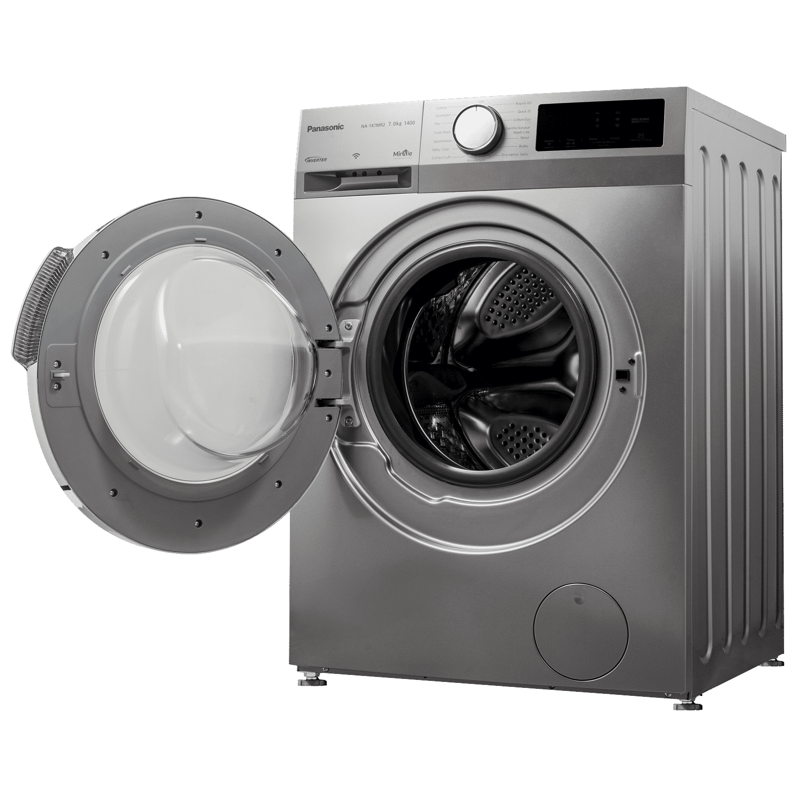 Panasonic 7 kg 5 Star Fully Automatic Front Load Washing Machine (NA-147MR2L01, Active Foam System, Dark Silver)_7