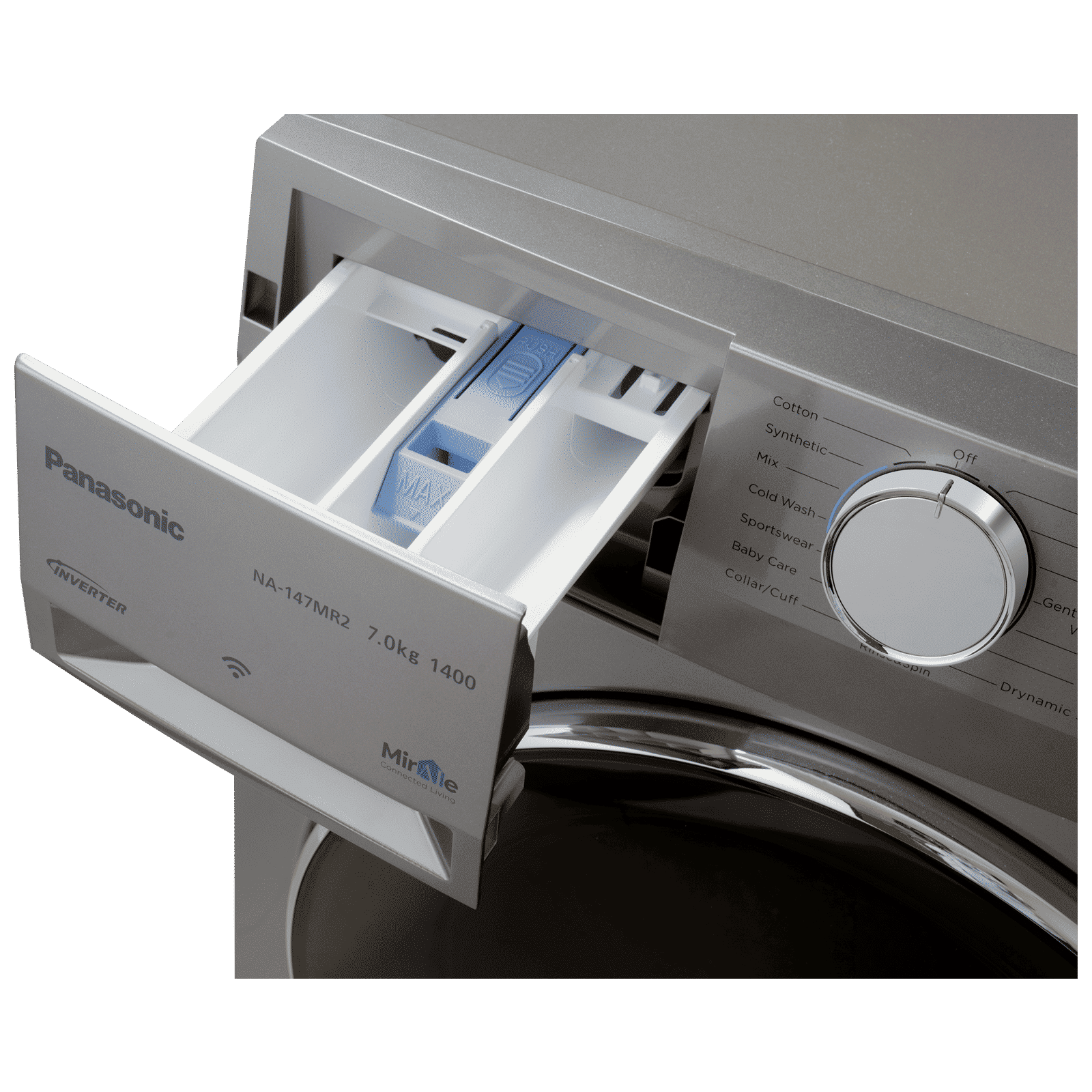 Panasonic 7 kg 5 Star Fully Automatic Front Load Washing Machine (NA-147MR2L01, Active Foam System, Dark Silver)_9