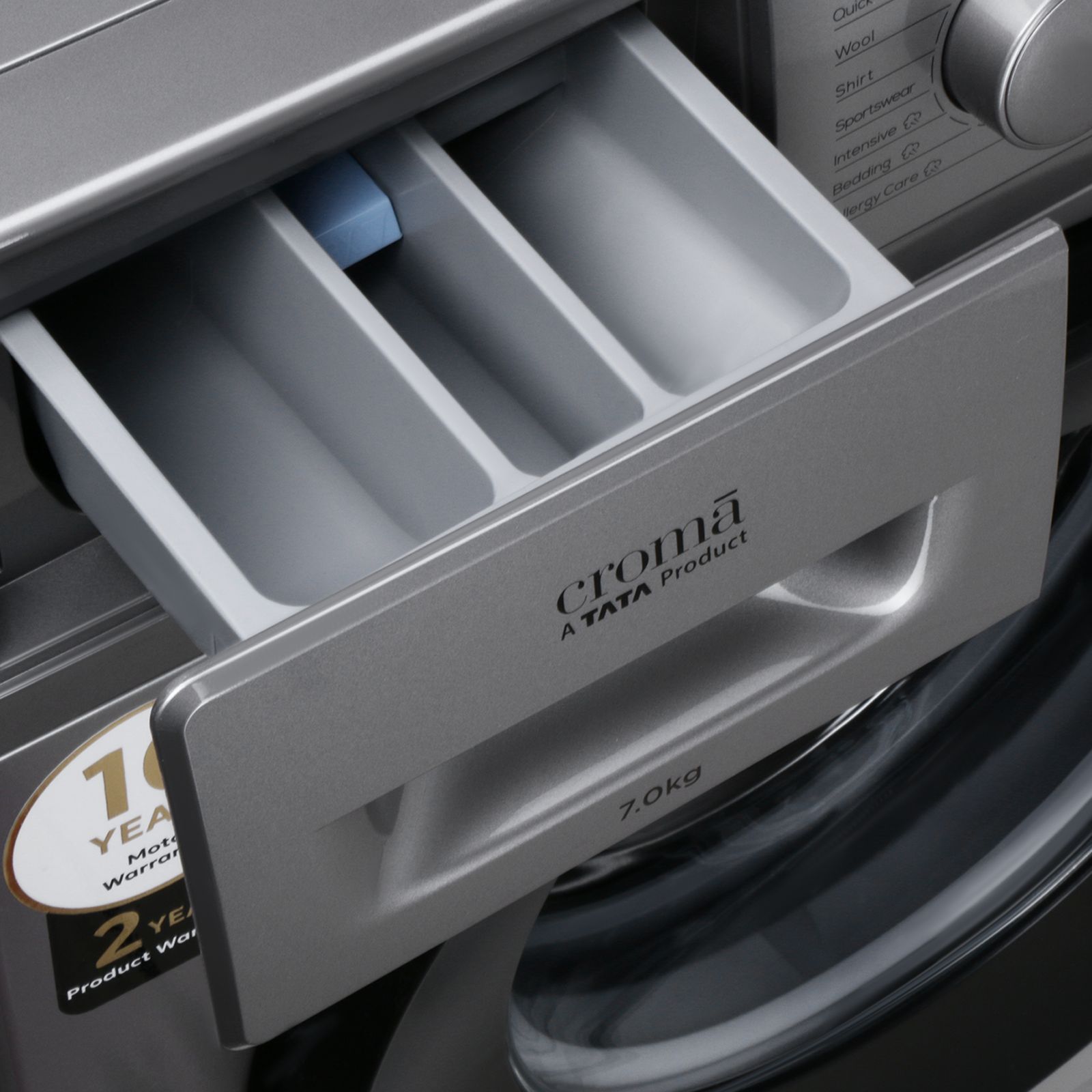 Croma 7 kg 5 Star Inverter Fully Automatic Front Load Washing Machine (2025 Model, Built in heater, Silver Grey)_12