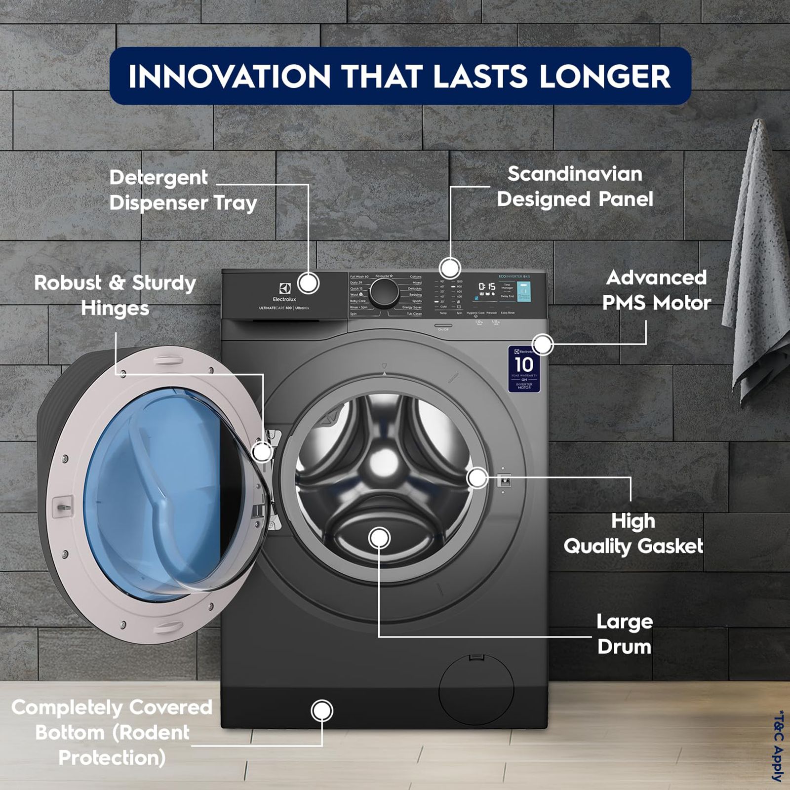 Electrolux 8 kg 5 Star Inverter Fully Automatic Front Load Washing Machine (Ultimate Care 500, EWF8024R5SB, Woolmark Approved, Onyx Dark Silver)_12