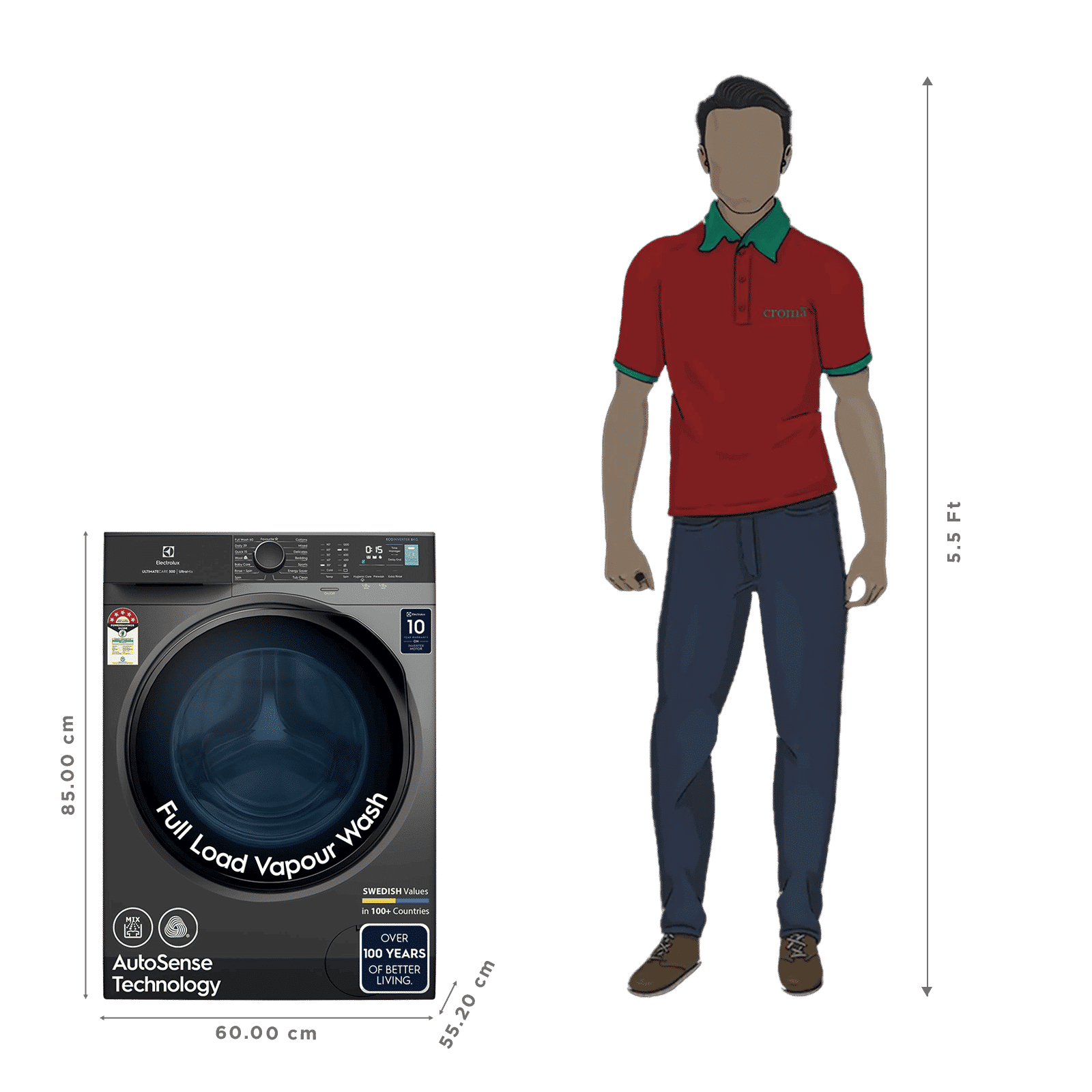 Electrolux 8 kg 5 Star Inverter Fully Automatic Front Load Washing Machine (Ultimate Care 500, EWF8024R5SB, Woolmark Approved, Onyx Dark Silver) Electrolux 8 kg 5 Star Inverter Fully Automatic Front Load Washing Machine (Ultimate Care 500, EWF8024R5SB, Woolmark Approved, Onyx Dark Silver)_3