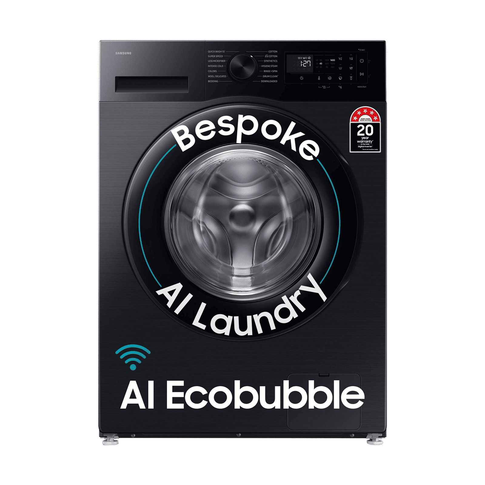 SAMSUNG 12 kg 5 Star Wi-Fi Inverter Fully Automatic Front Load Washing Machine (WW12DG5B24ABTL, AI EcoBubble, Black) SAMSUNG 12 kg 5 Star Wi-Fi Inverter Fully Automatic Front Load Washing Machine (WW12DG5B24ABTL, AI EcoBubble, Black)_1