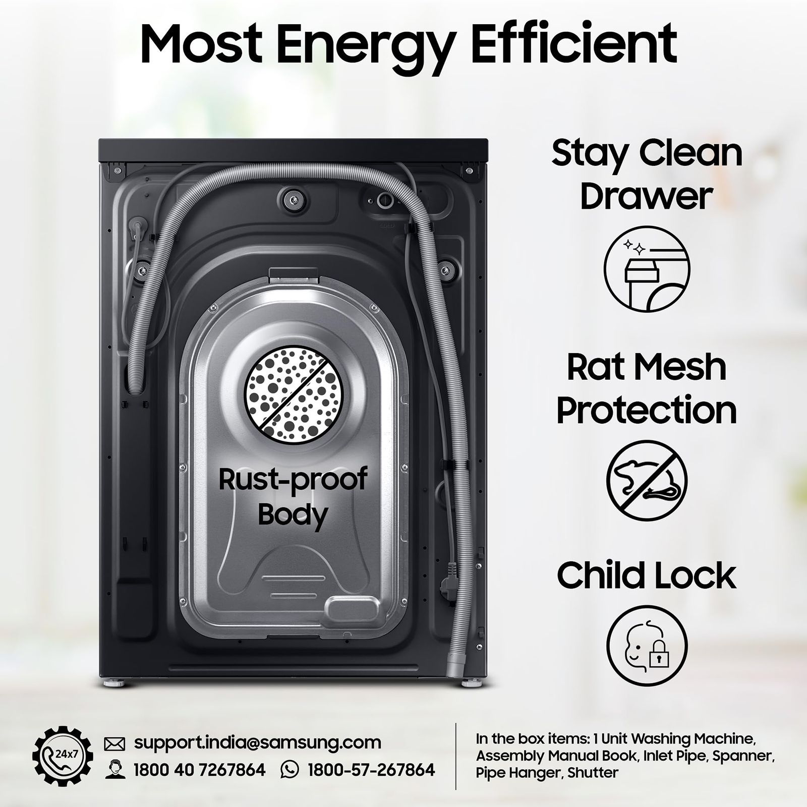 SAMSUNG 12 kg 5 Star Wi-Fi Inverter Fully Automatic Front Load Washing Machine (WW12DG5B24ABTL, AI EcoBubble, Black) SAMSUNG 12 kg 5 Star Wi-Fi Inverter Fully Automatic Front Load Washing Machine (WW12DG5B24ABTL, AI EcoBubble, Black)_16