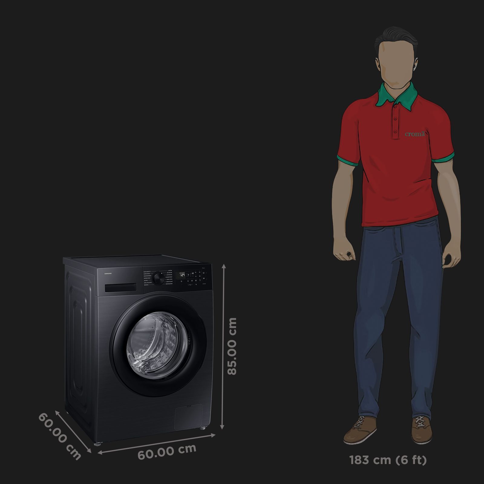 SAMSUNG 12 kg 5 Star Wi-Fi Inverter Fully Automatic Front Load Washing Machine (WW12DG5B24ABTL, AI EcoBubble, Black) SAMSUNG 12 kg 5 Star Wi-Fi Inverter Fully Automatic Front Load Washing Machine (WW12DG5B24ABTL, AI EcoBubble, Black)_3