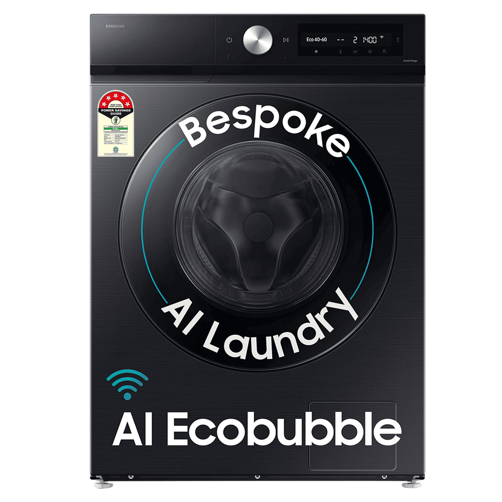 SAMSUNG 12 kg 5 Star Wi-Fi Inverter Fully Automatic Front Load Washing Machine (WW12DB7B24GBTL, AI Control, Black)_1