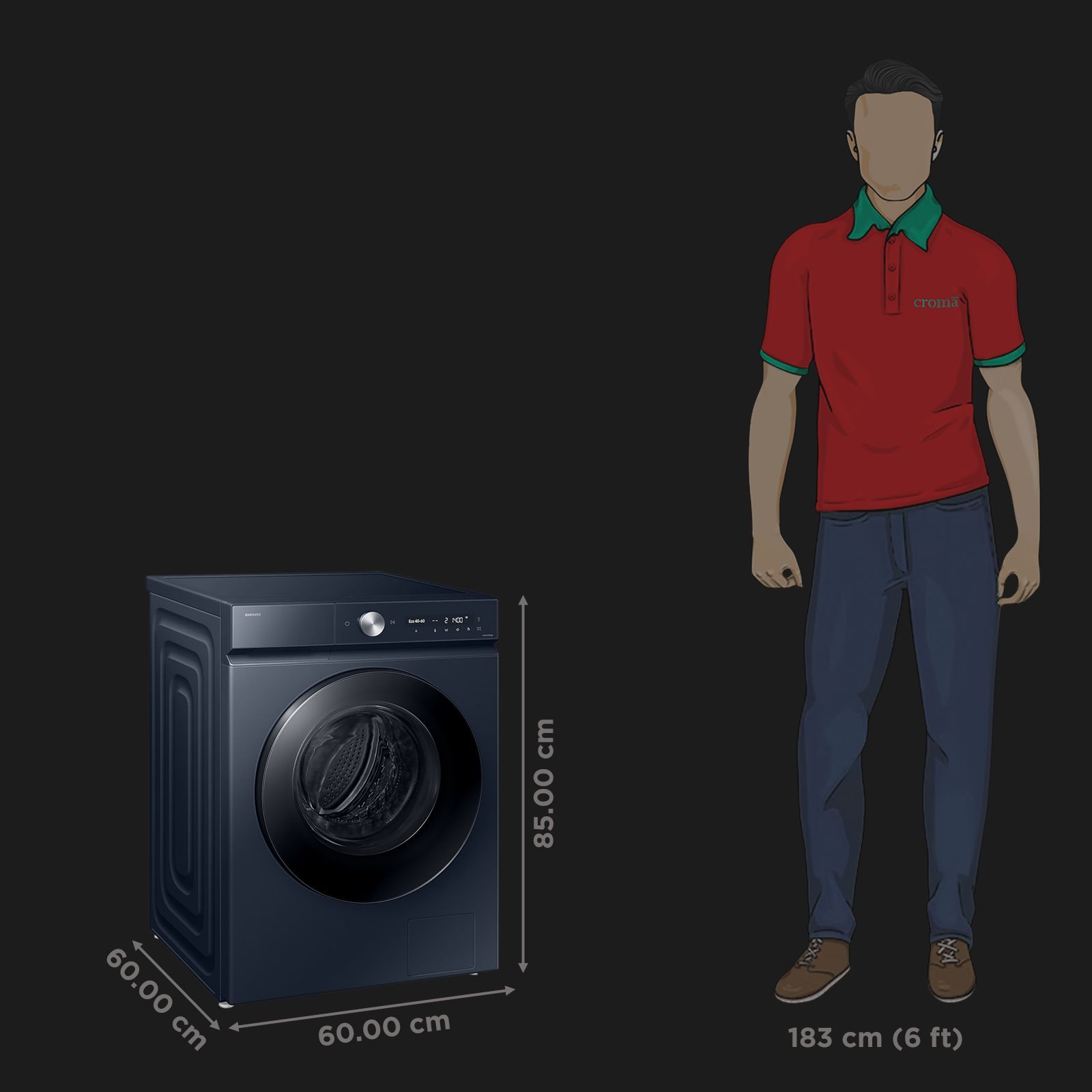 SAMSUNG 12 kg 5 Star Wi-Fi Inverter Fully Automatic Front Load Washing Machine (WW12DB8B54GSTL, AI Control, Navy)_3