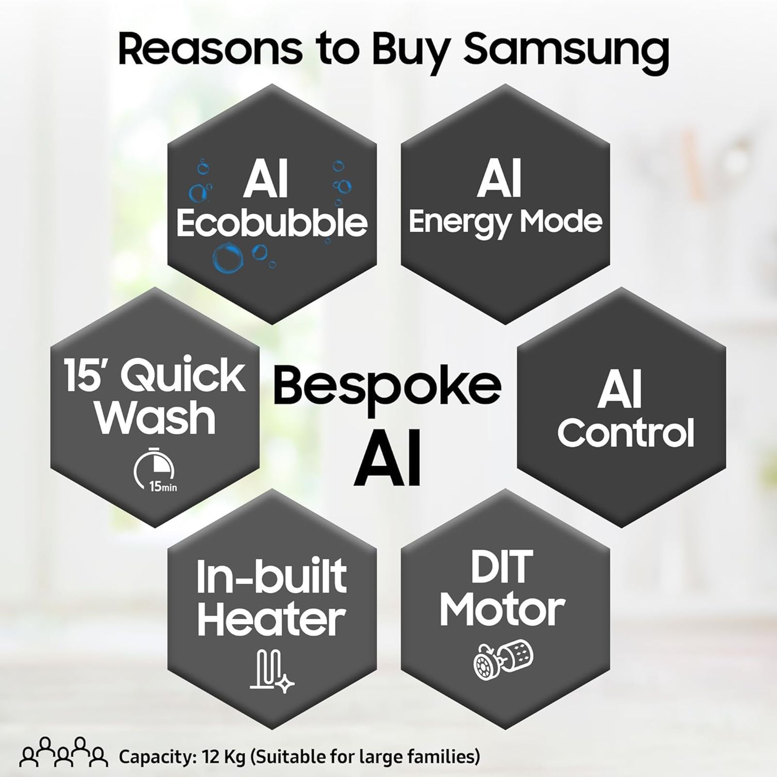 SAMSUNG 12 kg 5 Star Wi-Fi Inverter Fully Automatic Front Load Washing Machine (WW12DG6B24ABTL, AI Control, Black)_16