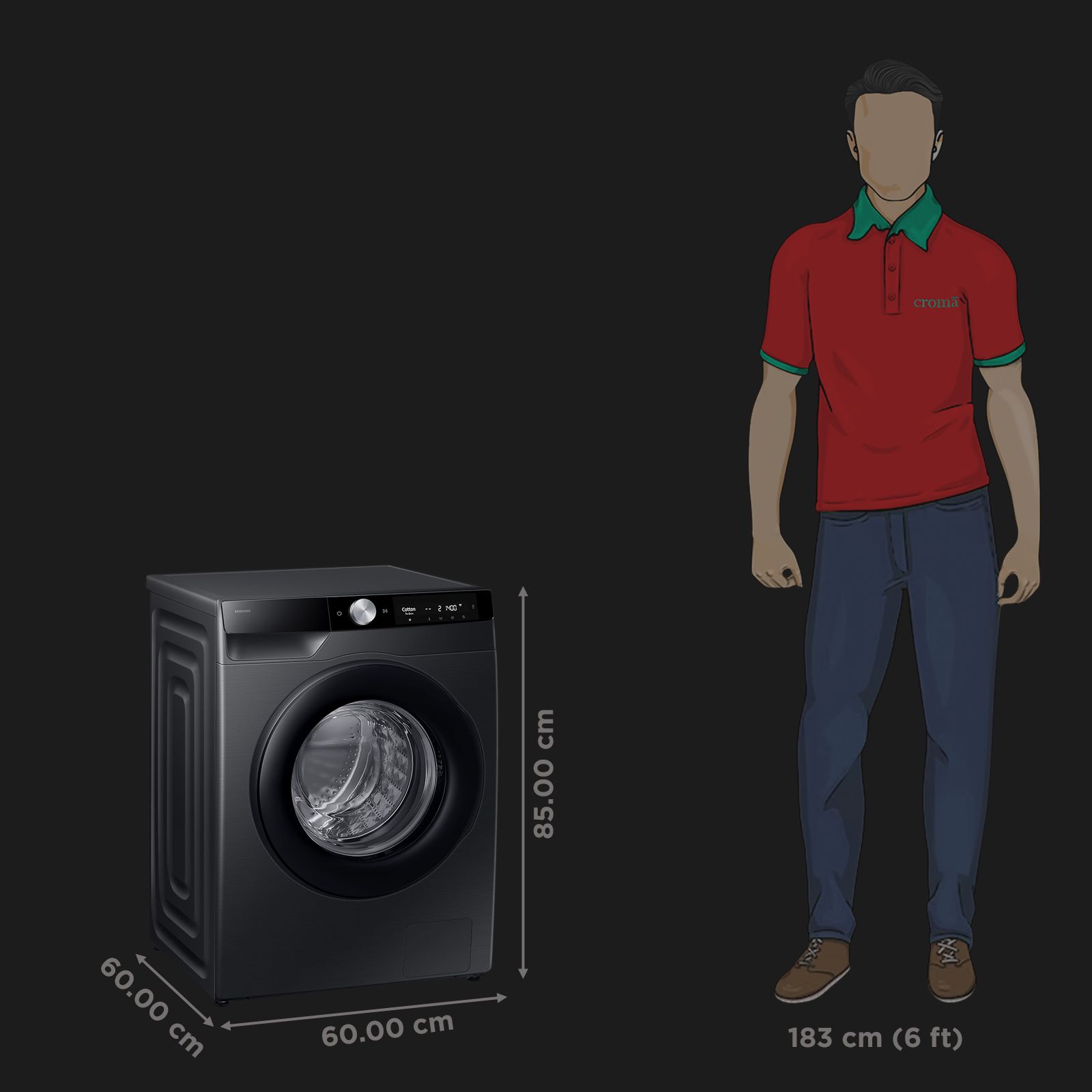 SAMSUNG 12 kg 5 Star Wi-Fi Inverter Fully Automatic Front Load Washing Machine (WW12DG6B24ABTL, AI Control, Black)_3