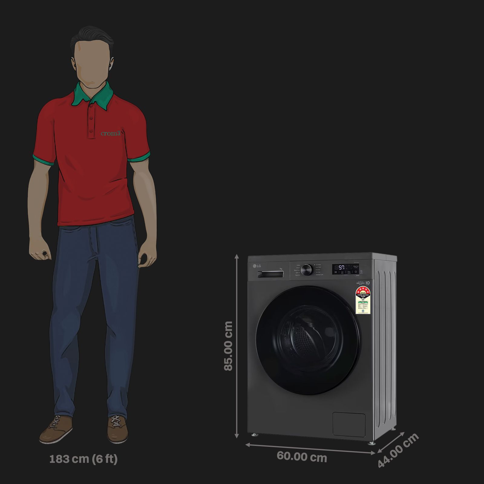 LG 7 kg 5 Star Wi-Fi Inverter Fully Automatic Front Load Washing Machine (FHB1207Z4M, Auto Restart, Middle Black) LG 7 kg 5 Star Wi-Fi Inverter Fully Automatic Front Load Washing Machine (FHB1207Z4M, Auto Restart, Middle Black)_3