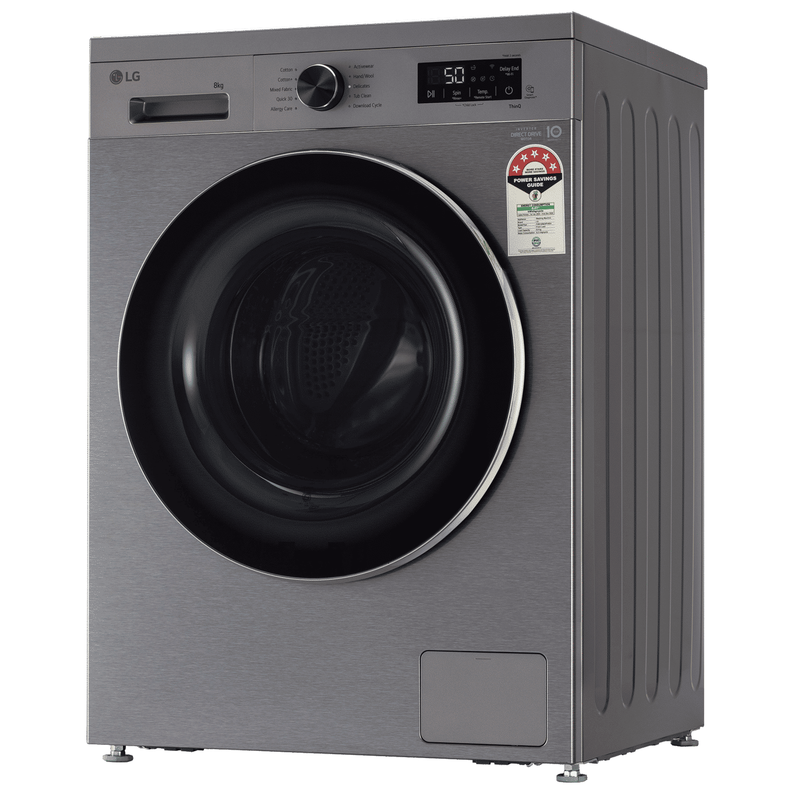 LG 8 kg 5 Star Wi-Fi Inverter Fully Automatic Front Load Washing Machine (FHB1208Z4P, Smart Diagnosis, Platinum Silver)_5