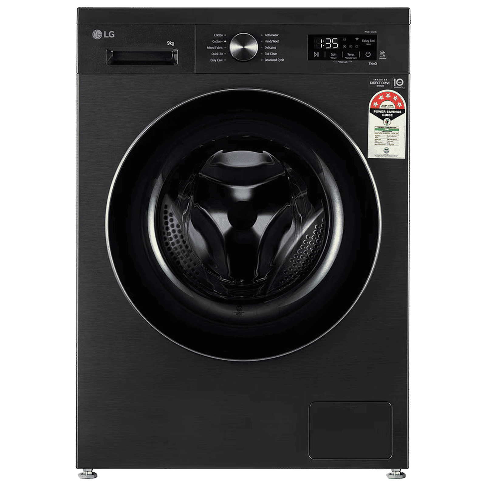 LG 9 kg 5 Star Wi-Fi Inverter Fully Automatic Front Load Washing Machine (FHB1209Z4B, Auto Restart, Platinum Black) LG 9 kg 5 Star Wi-Fi Inverter Fully Automatic Front Load Washing Machine (FHB1209Z4B, Auto Restart, Platinum Black)_1