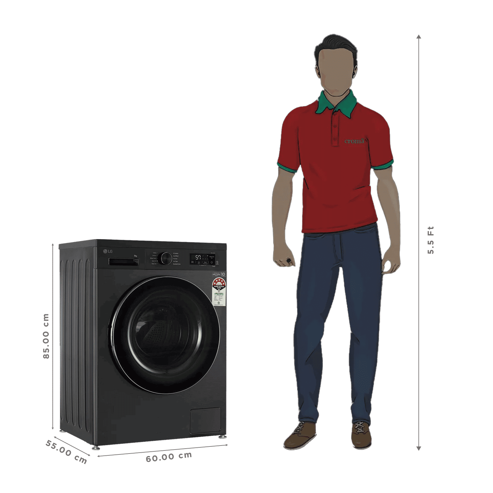 LG 9 kg 5 Star Wi-Fi Inverter Fully Automatic Front Load Washing Machine (FHB1209Z4B, Auto Restart, Platinum Black)_2