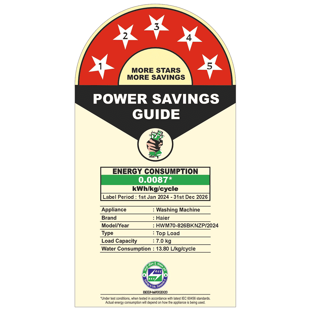 Haier 7 Kg 5 Star Fully Automatic Top Load Washing Machine (826 Series, HWM70-826BKNZ, Effortless Operation, Black)_8