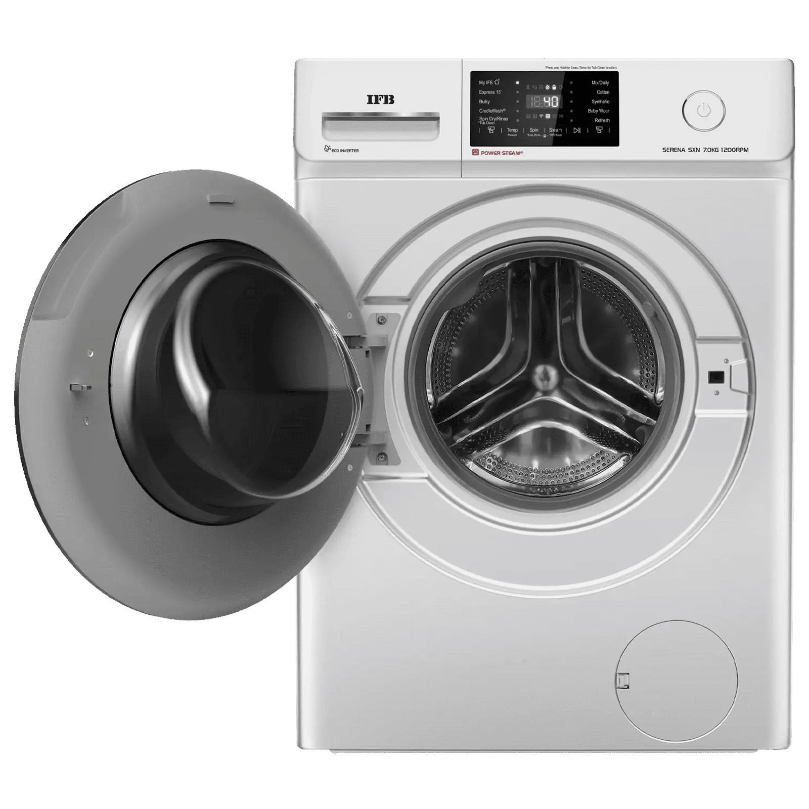 IFB 7 kg 5 Star Wi-Fi Inverter Fully Automatic Front Load Washing Machine (Senator SXN 7012, 9 Swirl Wash, Rich Silver)_6
