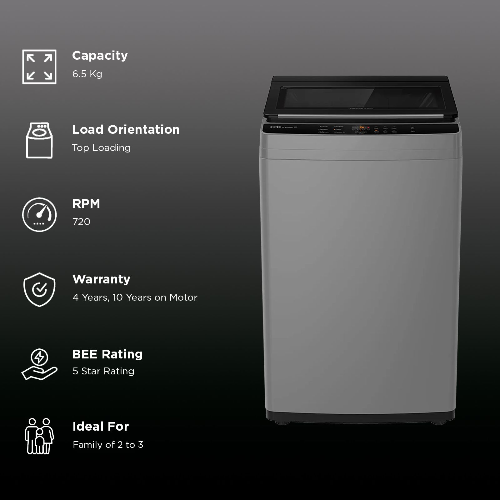 IFB 6.5 kg 5 Star Fully Automatic Top Load Washing Machine (TL650MG1, Powered By AI, Medium Grey)_2