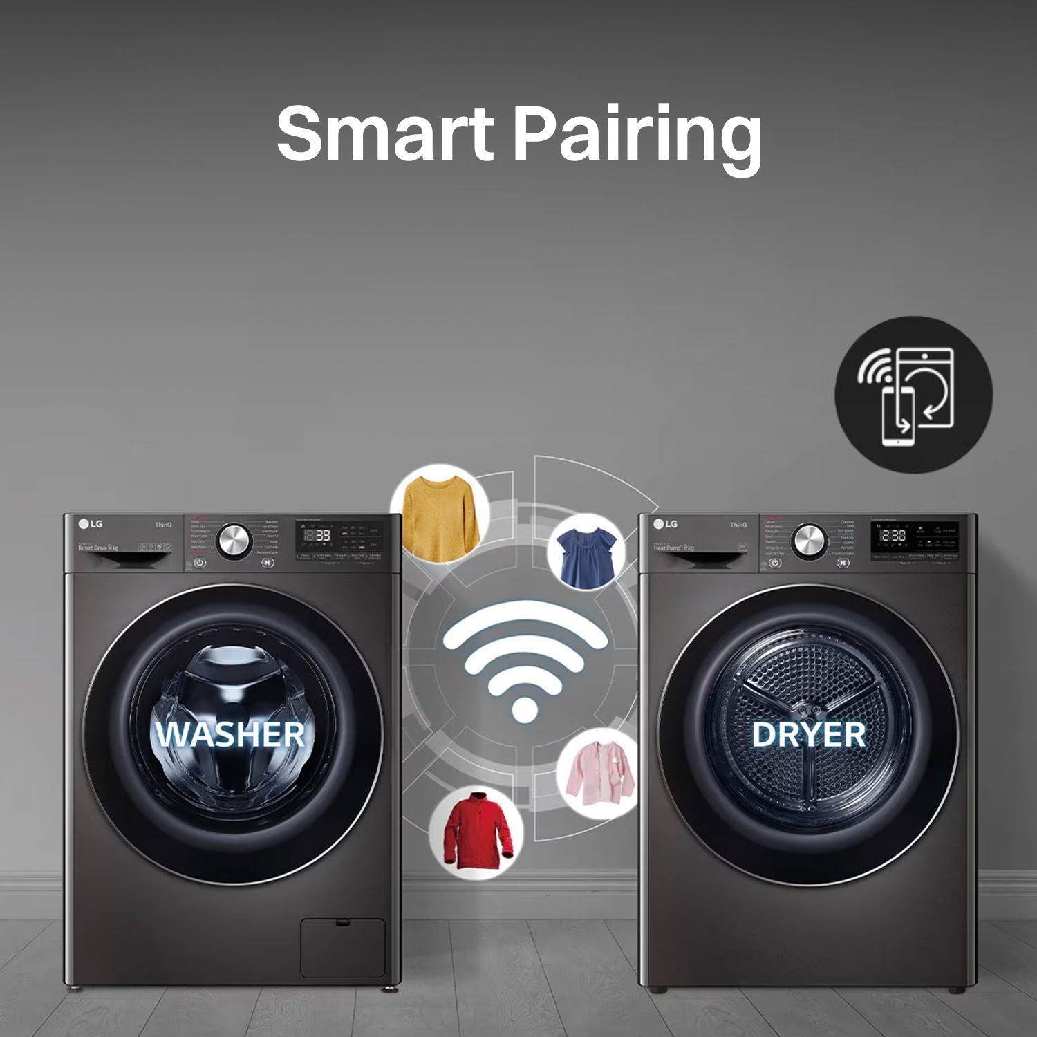 LG 9 kg Wi-Fi Fully Automatic Front Load Dryer (DHV09SAB, Dual Inverter Heat Pump, Black Steel) LG 9 kg Wi-Fi Fully Automatic Front Load Dryer (DHV09SAB, Dual Inverter Heat Pump, Black Steel)_17