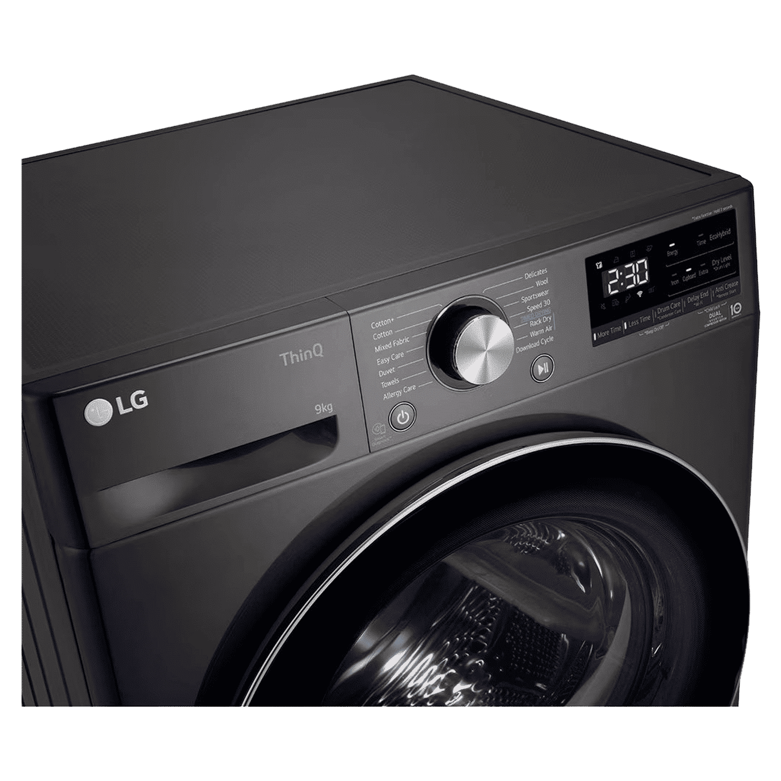LG 9 kg Wi-Fi Fully Automatic Front Load Dryer (DHV09SAB, Dual Inverter Heat Pump, Black Steel)_3