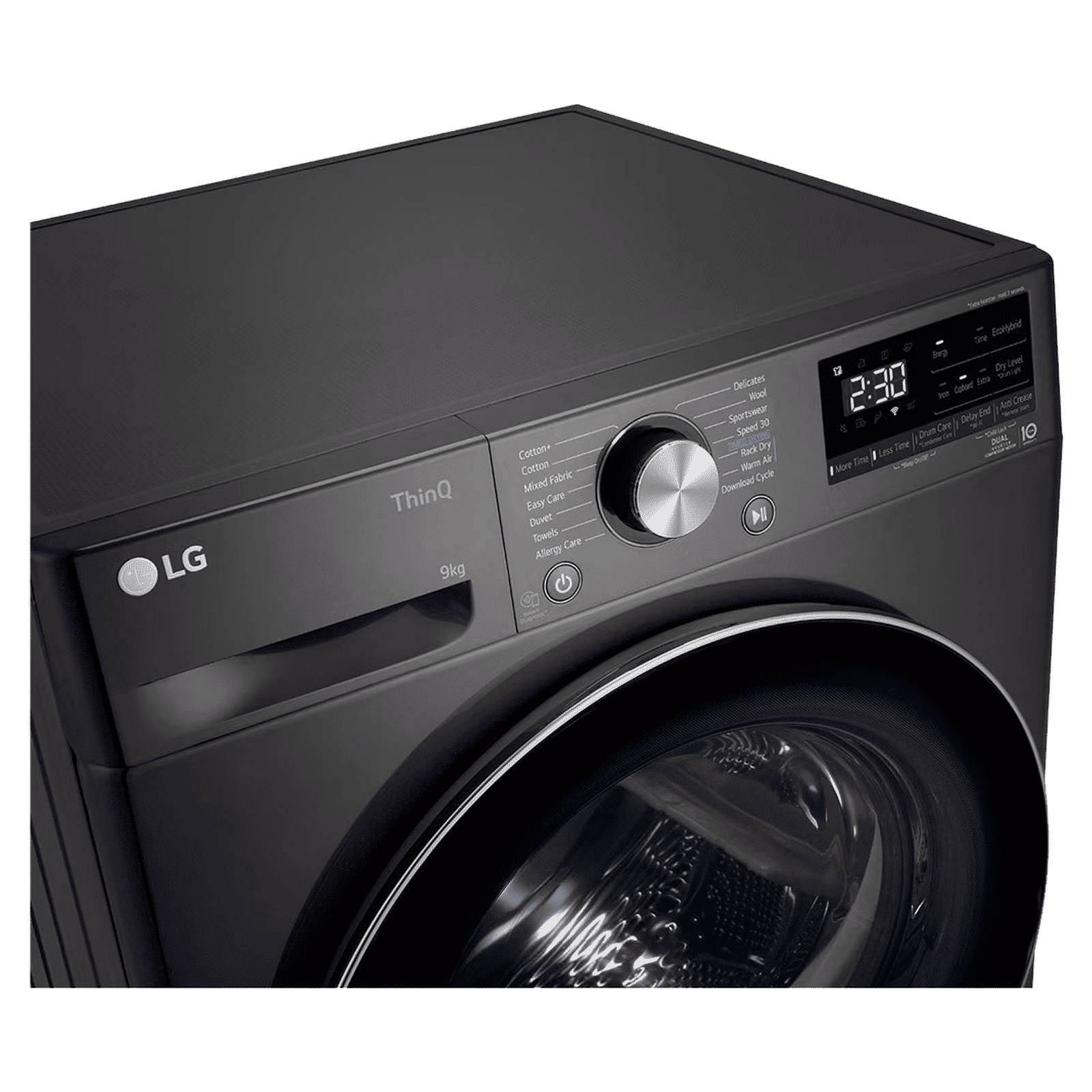 LG 9 kg Wi-Fi Fully Automatic Front Load Dryer (DHV09SAB, Dual Inverter Heat Pump, Black Steel)_3