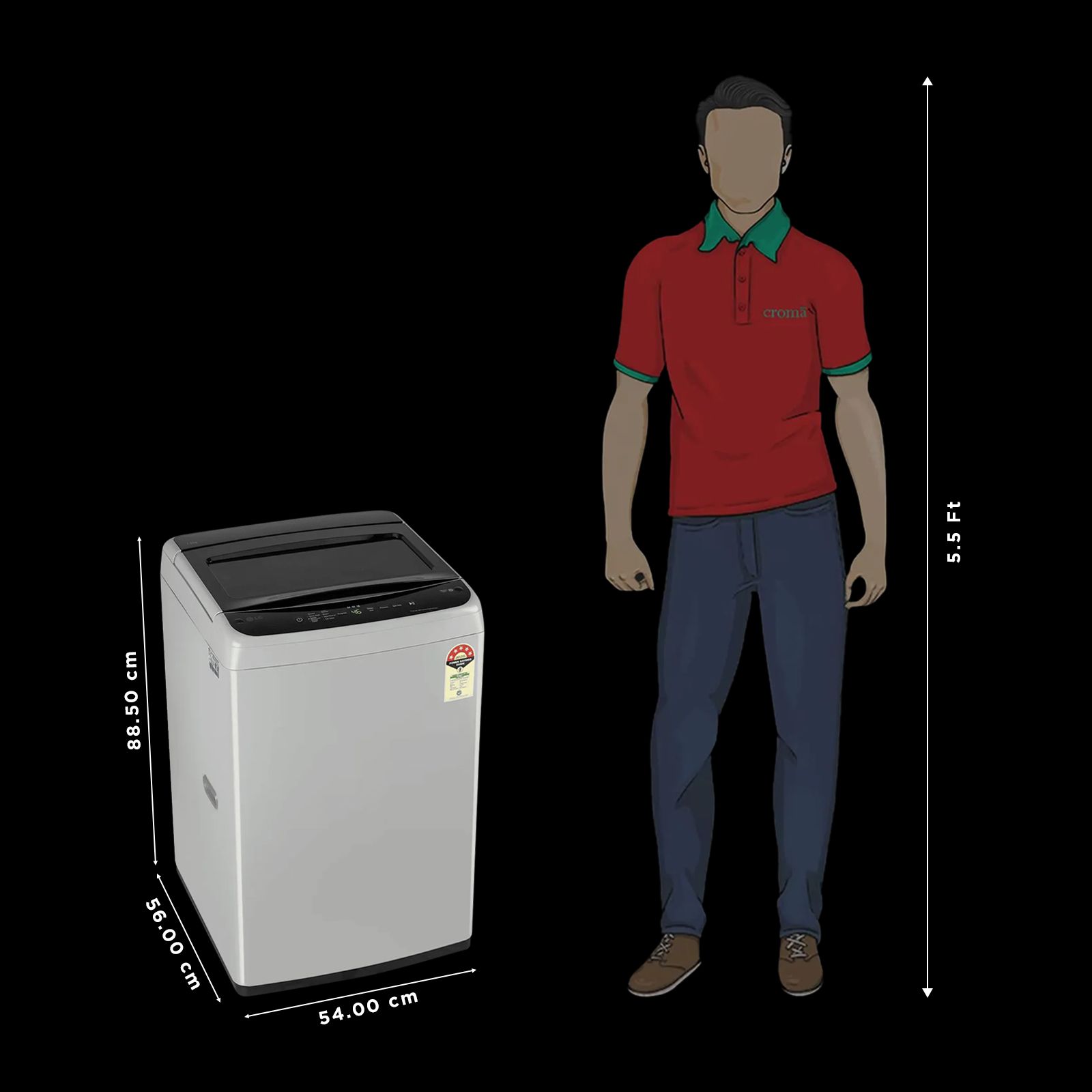 LG 7.5 kg 5 Star Inverter Fully Automatic Top Load Washing Machine (T75VBSF1Z, Smart Inverter Motor, Middle Free Silver)_2