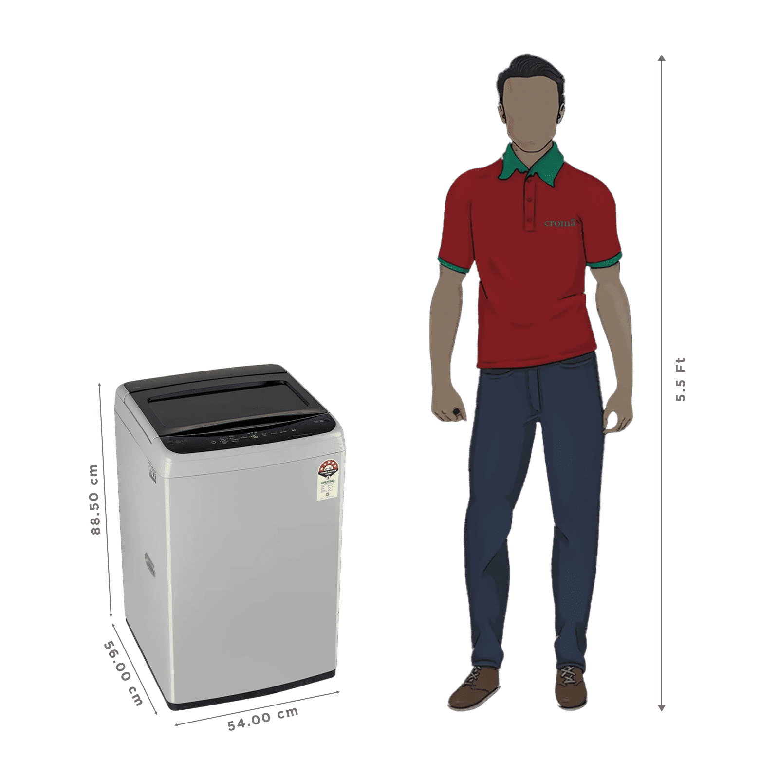 LG 7.5 kg 5 Star Inverter Fully Automatic Top Load Washing Machine (T75VBSF1Z, Smart Inverter Motor, Middle Free Silver)_2