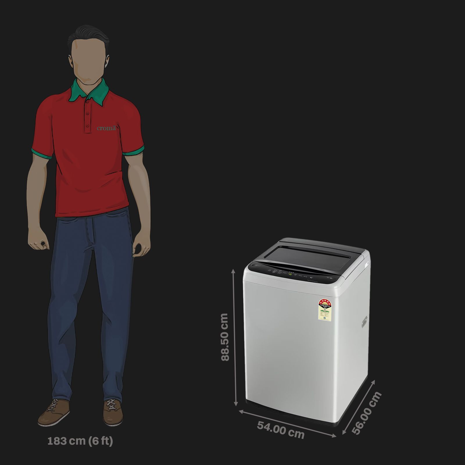 LG 7.5 kg 5 Star Inverter Fully Automatic Top Load Washing Machine (T75VBSF1Z, Smart Inverter Motor, Middle Free Silver)_2