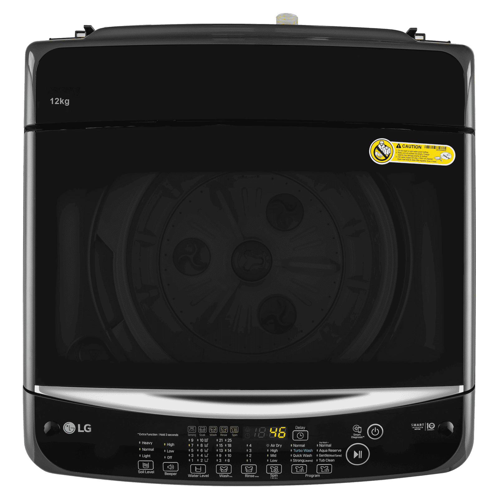 LG 12 kg 5 Star Inverter Fully Automatic Top Load Washing Machine (T12SJMB1Z, Smart Inverter Motor, Middle Black)_4