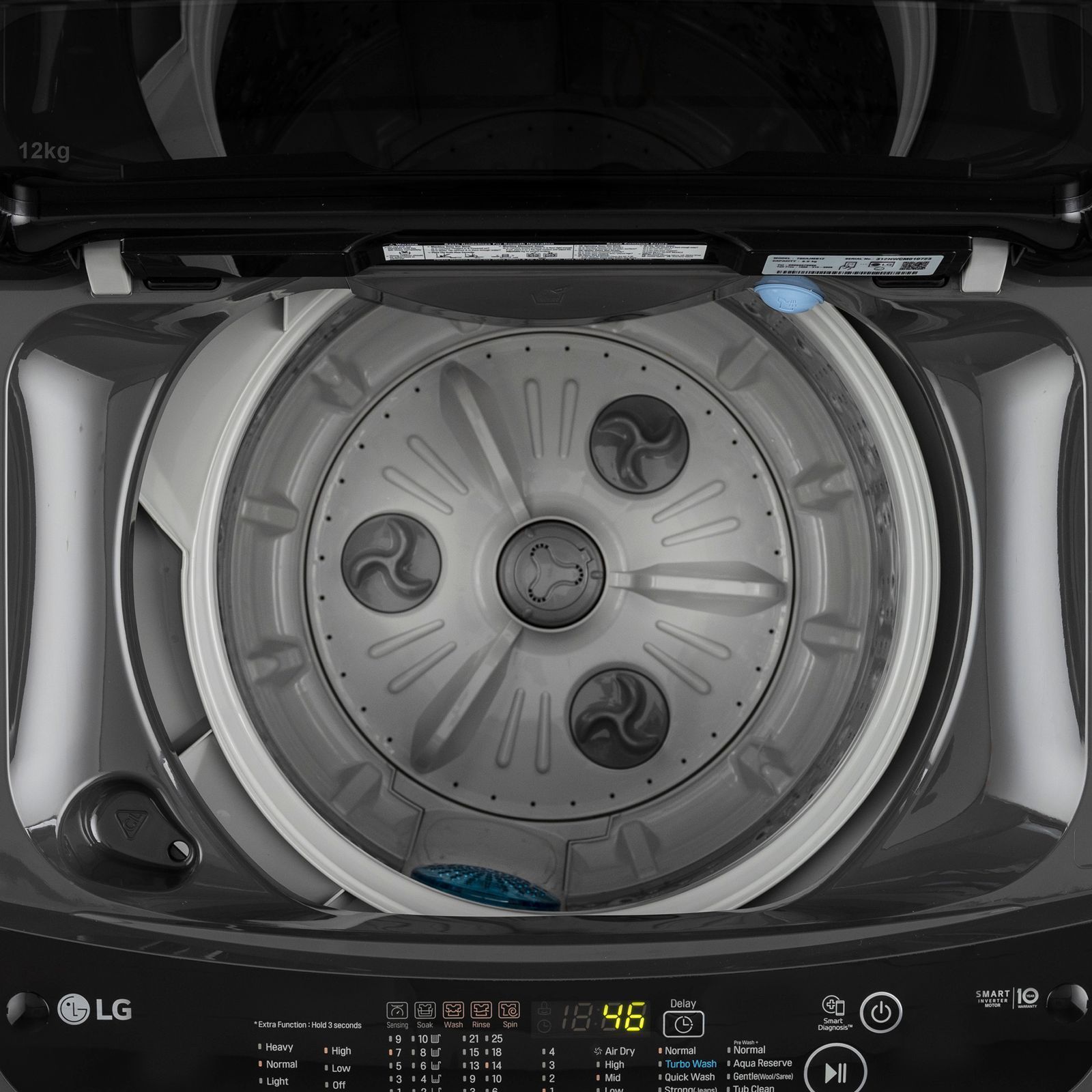 LG 12 kg 5 Star Inverter Fully Automatic Top Load Washing Machine (T12SJMB1Z, Smart Inverter Motor, Middle Black)_6