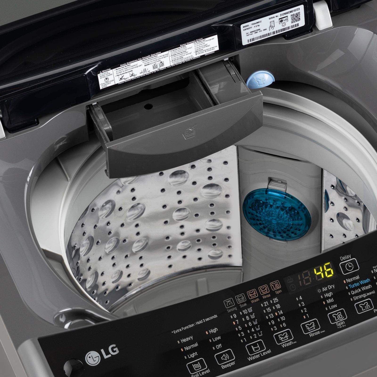 LG 12 kg 5 Star Inverter Fully Automatic Top Load Washing Machine (T12SJMB1Z, Smart Inverter Motor, Middle Black)_7