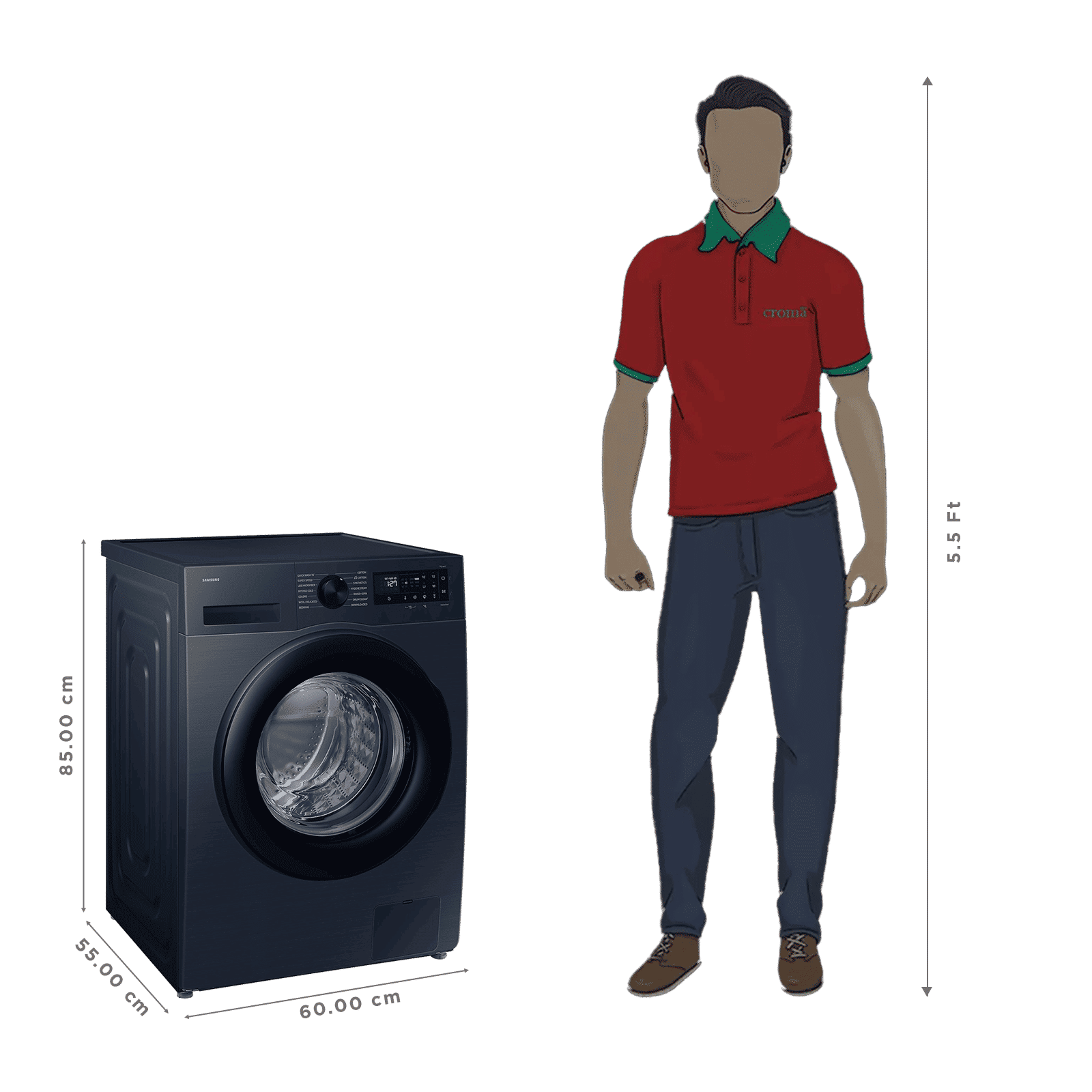 SAMSUNG 9 kg 5 Star Wi-Fi Inverter Fully Automatic Front Load Washing Machine (WW90DG5U24ASTL, Energy Mode, Navy)_3