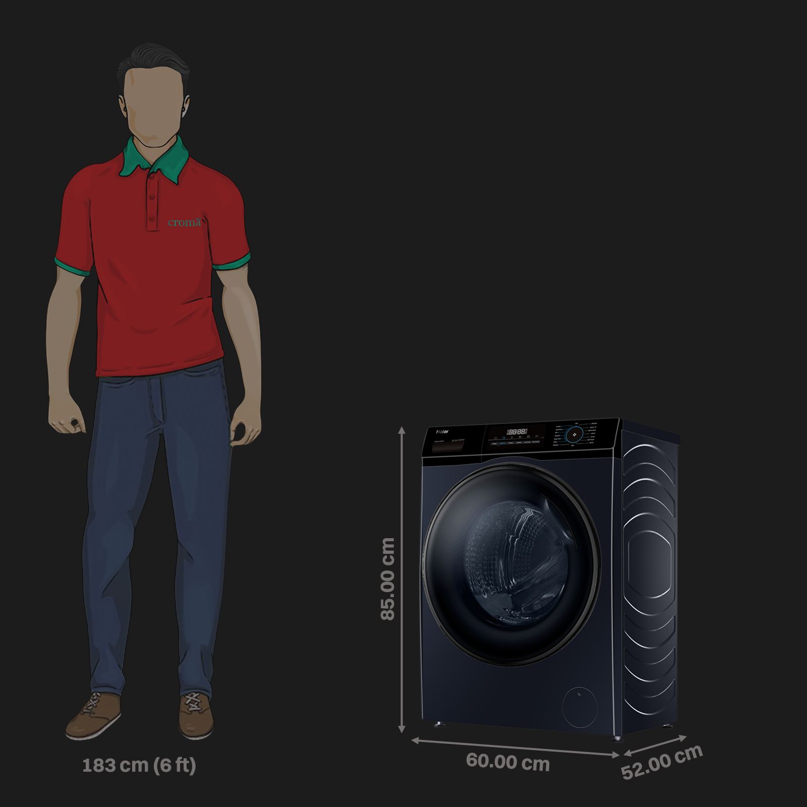 Haier 9 kg 5 Star Fully Automatic Front Load Washing Machine (929, HW90-DM14929ECBK, Anti Bacterial Technology, Black)_2