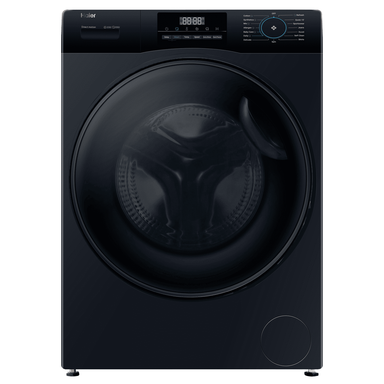 Haier 9 kg 5 Star Fully Automatic Front Load Washing Machine (929, HW90-DM14929ECBK, Anti Bacterial Technology, Black)_1