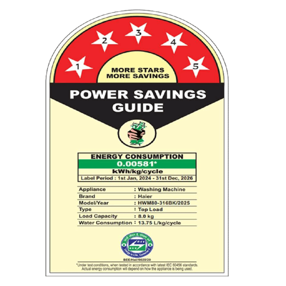Haier 8 kg 5 Star Fully Automatic Top Load Washing Machine (HWM80-316BK, Oceanus Wave Drum, Dark Jade Silver) Haier 8 kg 5 Star Fully Automatic Top Load Washing Machine (HWM80-316BK, Oceanus Wave Drum, Dark Jade Silver)_10