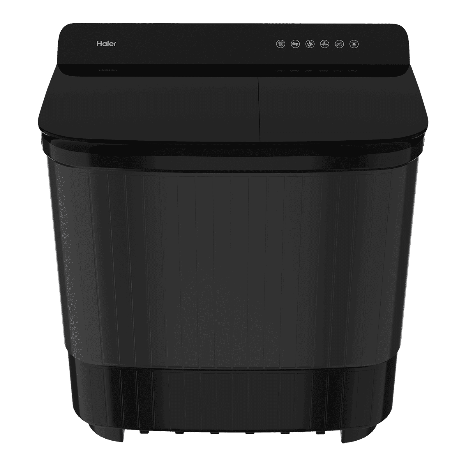 Haier 14 kg 5 Star Semi Automatic Washing Machine with Magic Filter (178, HTW140-178BK, Black)_1