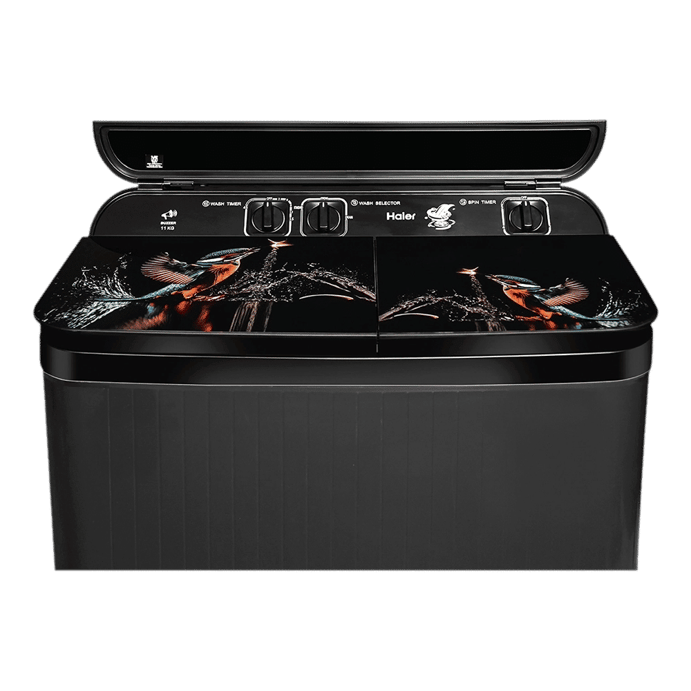 Haier 11 kg 5 Star Semi Automatic Washing Machine with Softfall Techonology (HTW110-178FL, Black)_4