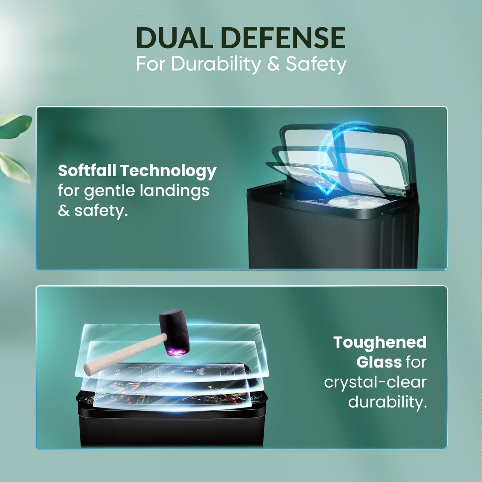 Haier 9 kg Semi Automatic Washing Machine with Softfall Techonology (HTW90-178FL, Black)_15